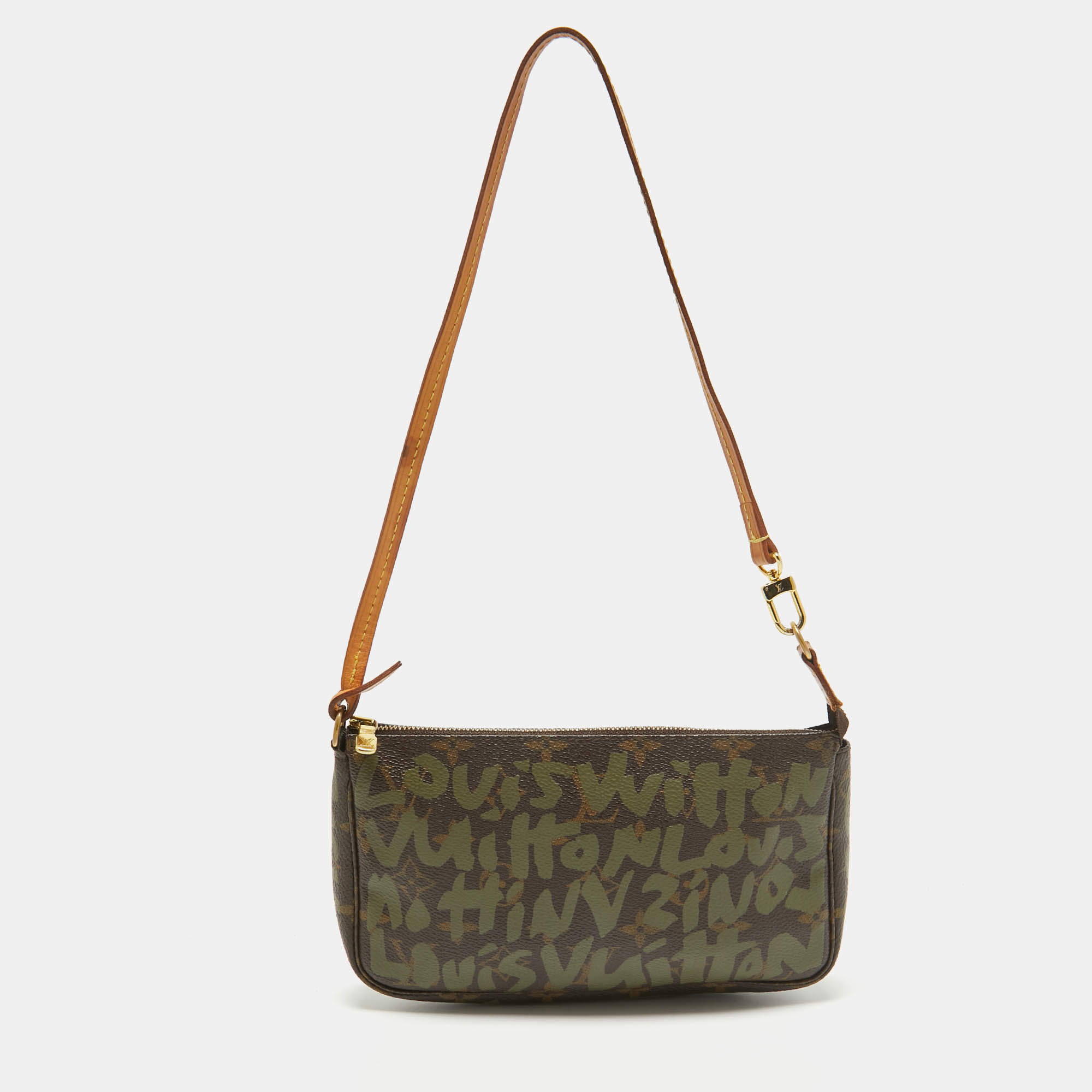مملوكة مسبقًا Louis Vuitton Khaki Stephen Sprouse Graffiti Monogram Canvas Pochette Accessoires
