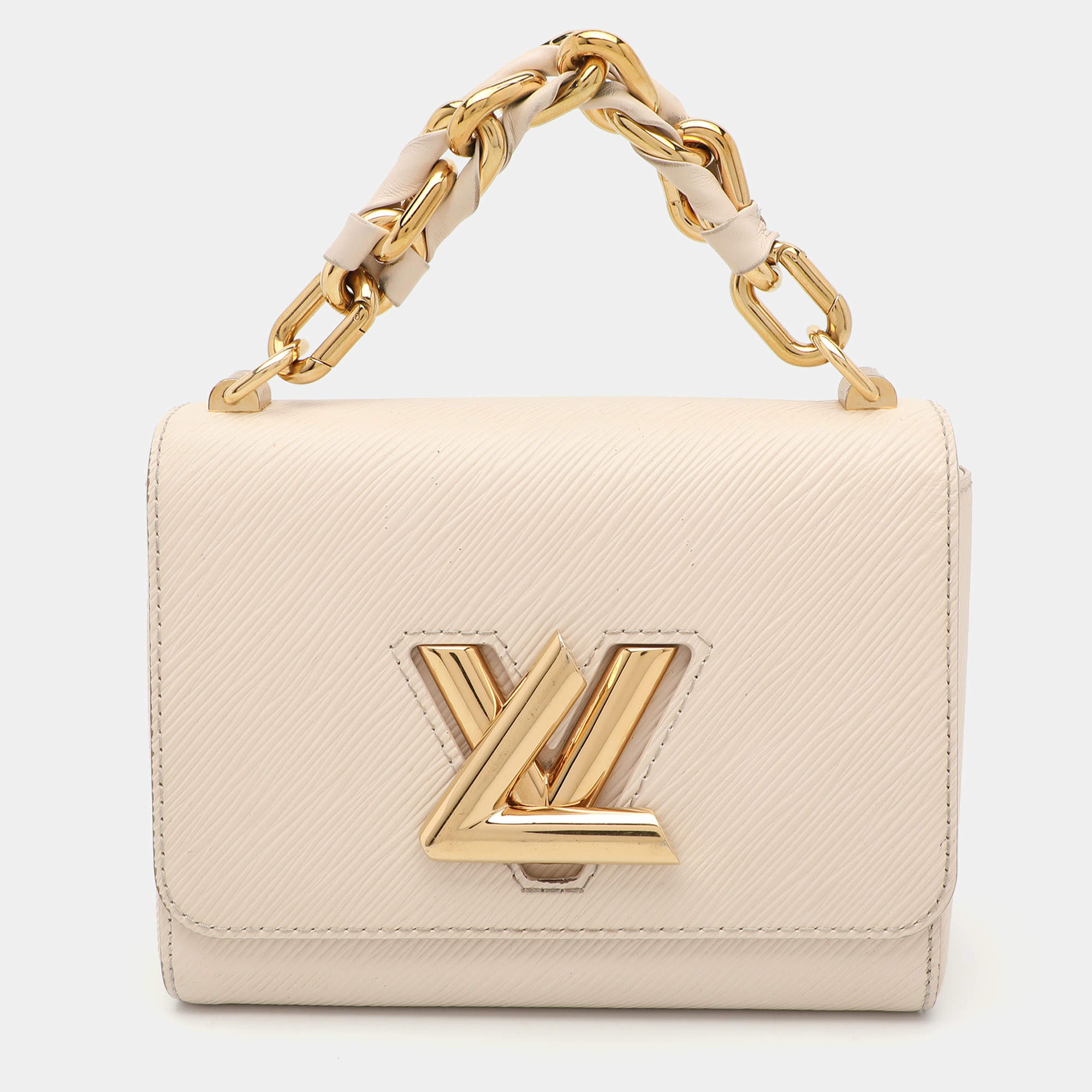 Pre Owned Louis Vuitton Light Beige Epi Leather Twist Braided Handle PM Bag