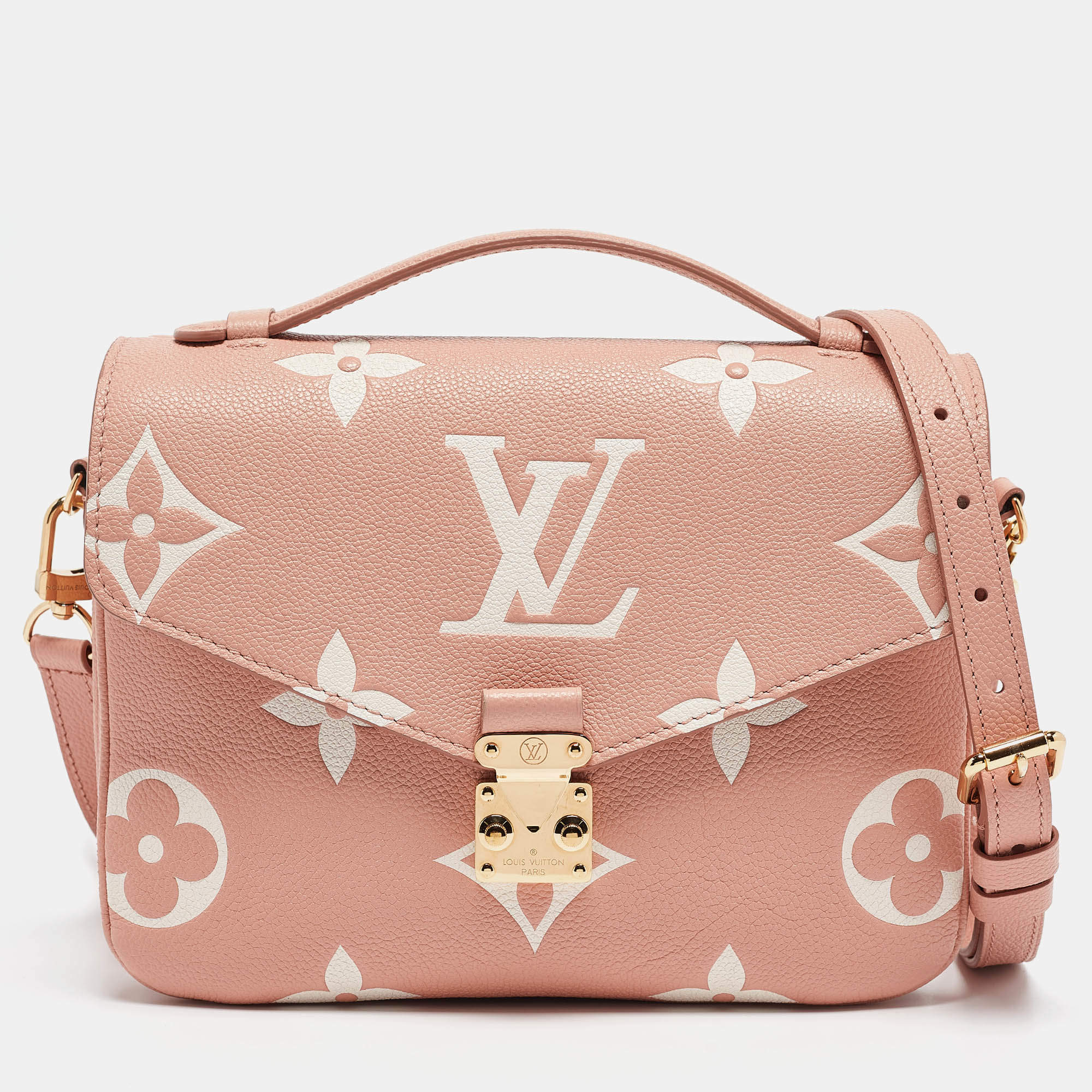Pre Owned Louis Vuitton Arizona Beige Giant Monogram Empreinte Leather Pochette Metis Bag