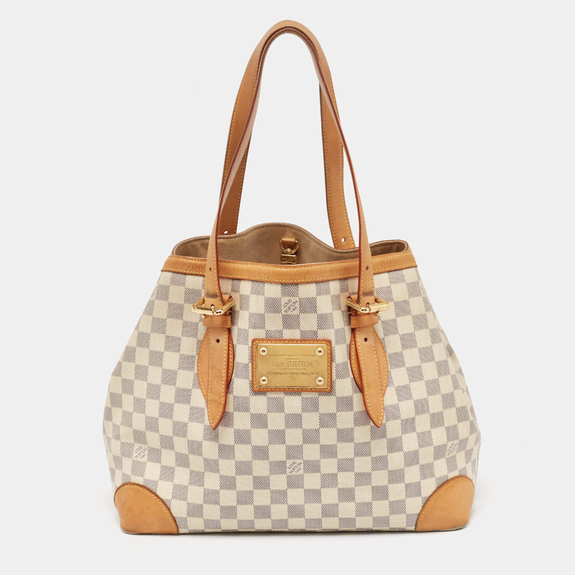 Pre Owned Louis Vuitton Damier Azur Canvas Hampstead MM Bag