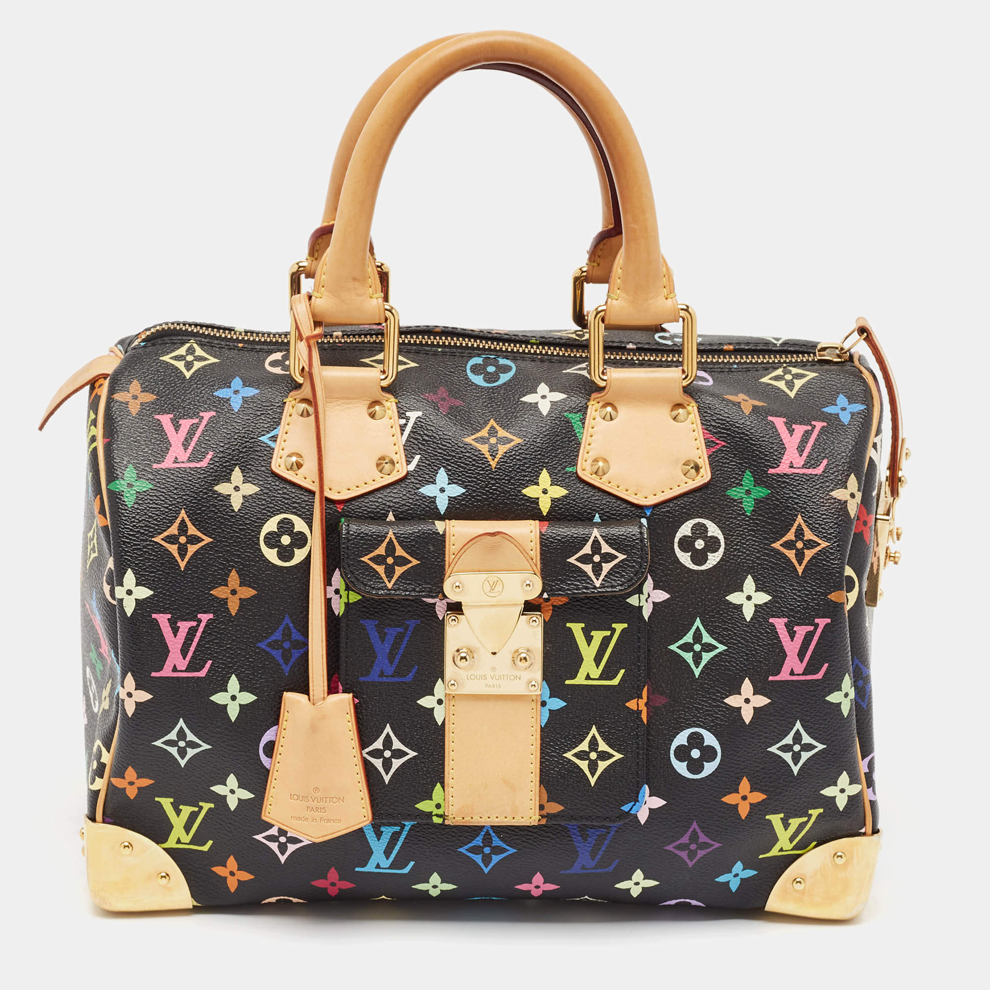 Pre Owned Louis Vuitton Black Monogram Multicolore Canvas Speedy 30 Bag