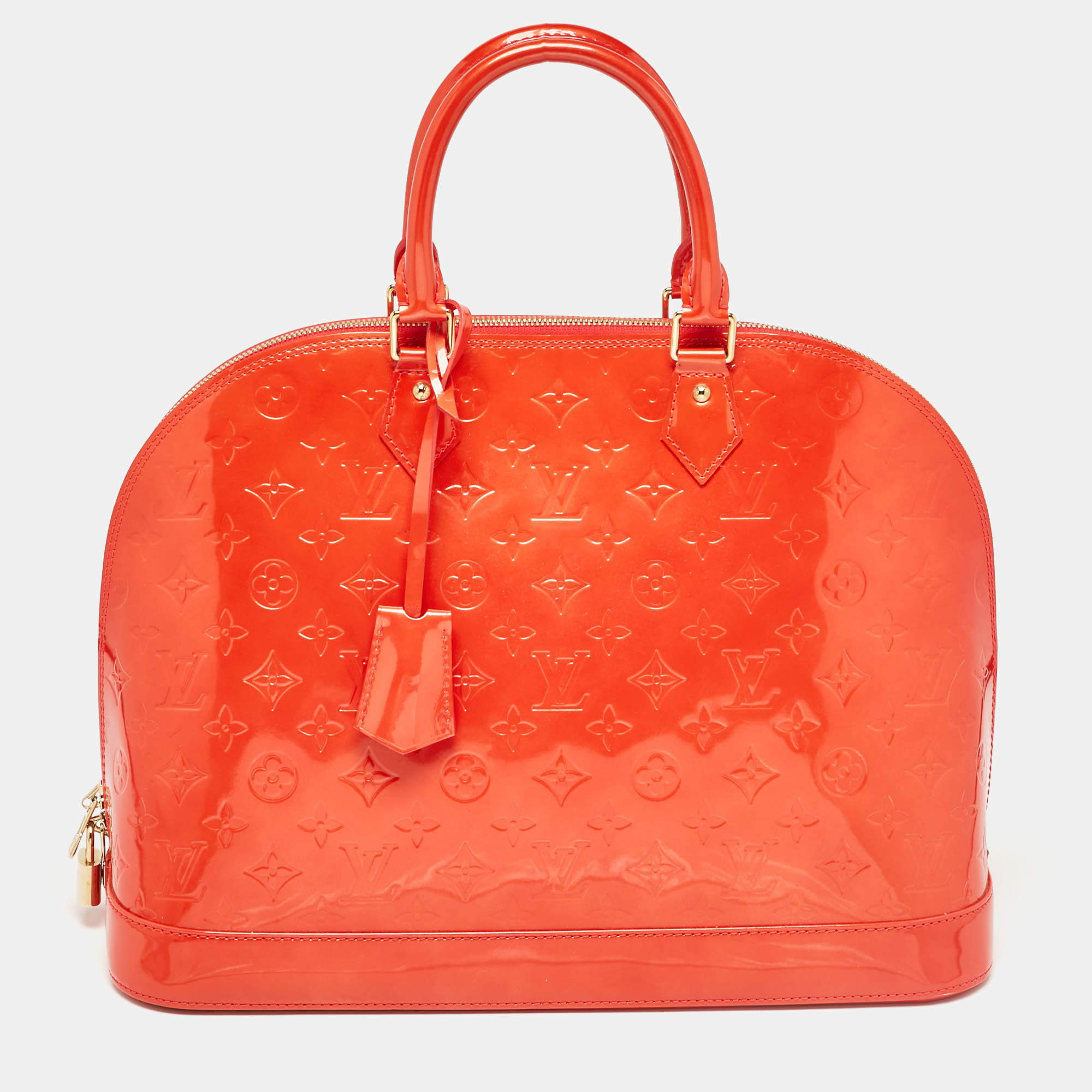 Louis Vuitton Rouge Grenadine Monogram Vernis Alma GM Bag