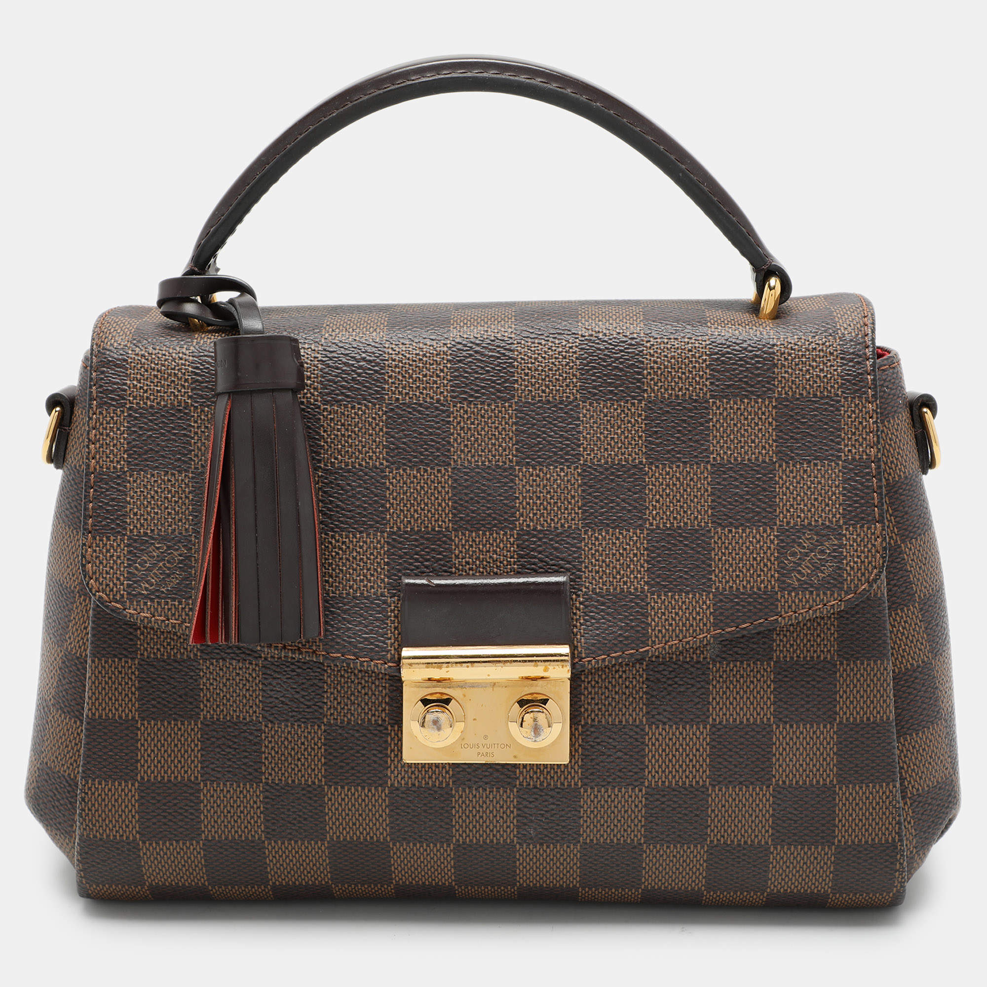Pre Owned Louis Vuitton Damier Ebene Canvas Croisette Bag