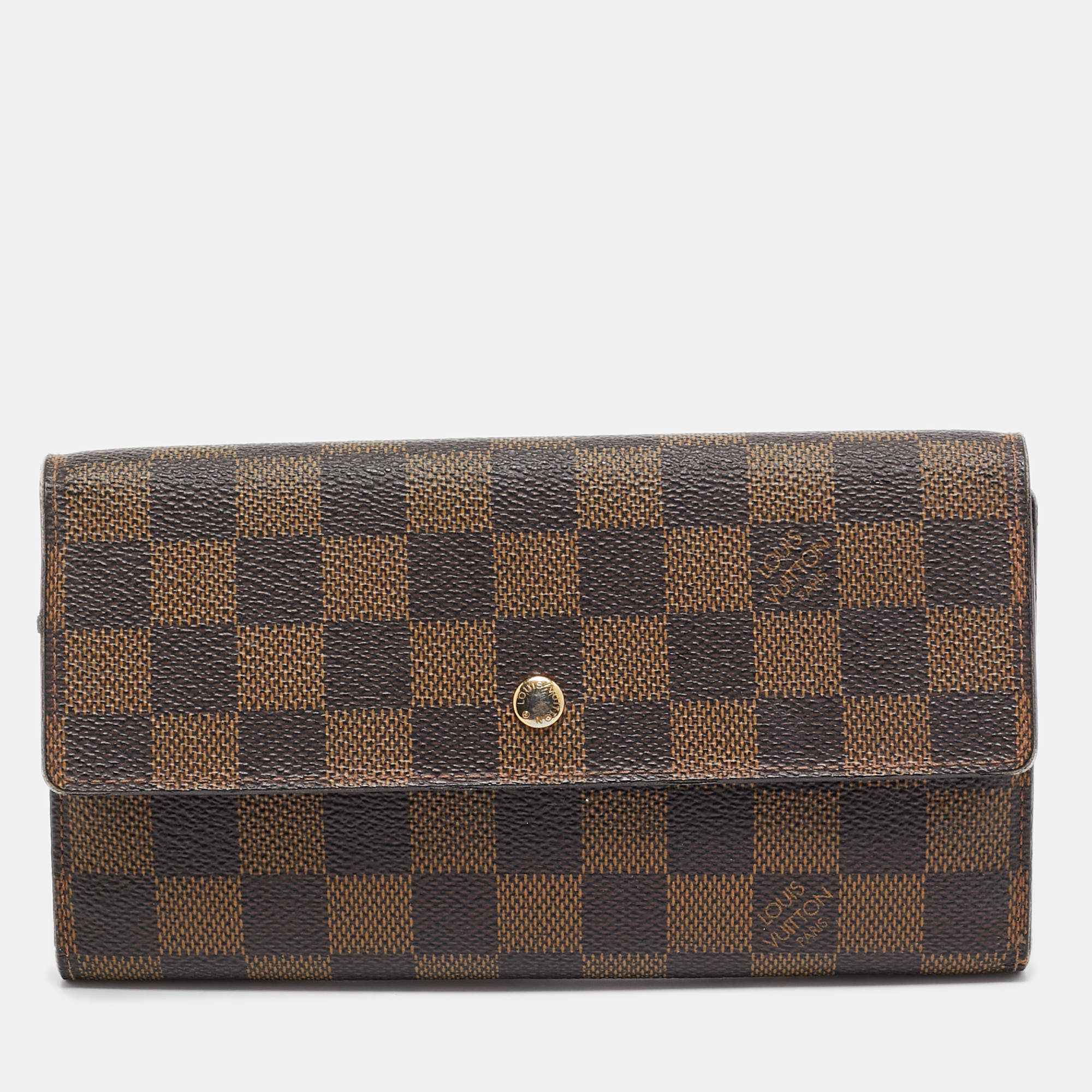 مملوكة مسبقًا Louis Vuitton Damier Ebene Canvas Porte-Tresor International Wallet