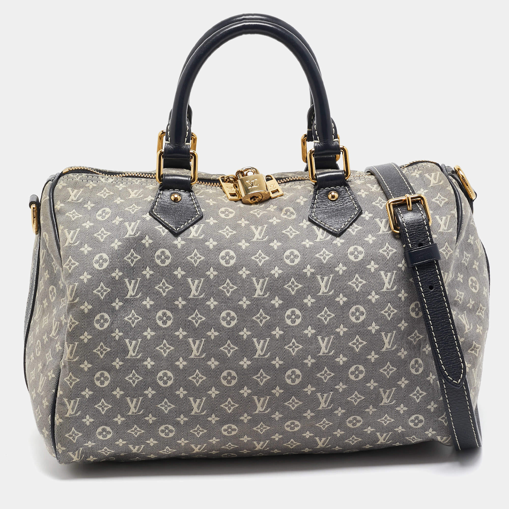 Pre Owned Louis Vuitton Encre Monogram Idylle Canvas Speedy Bandouliere 30 Bag