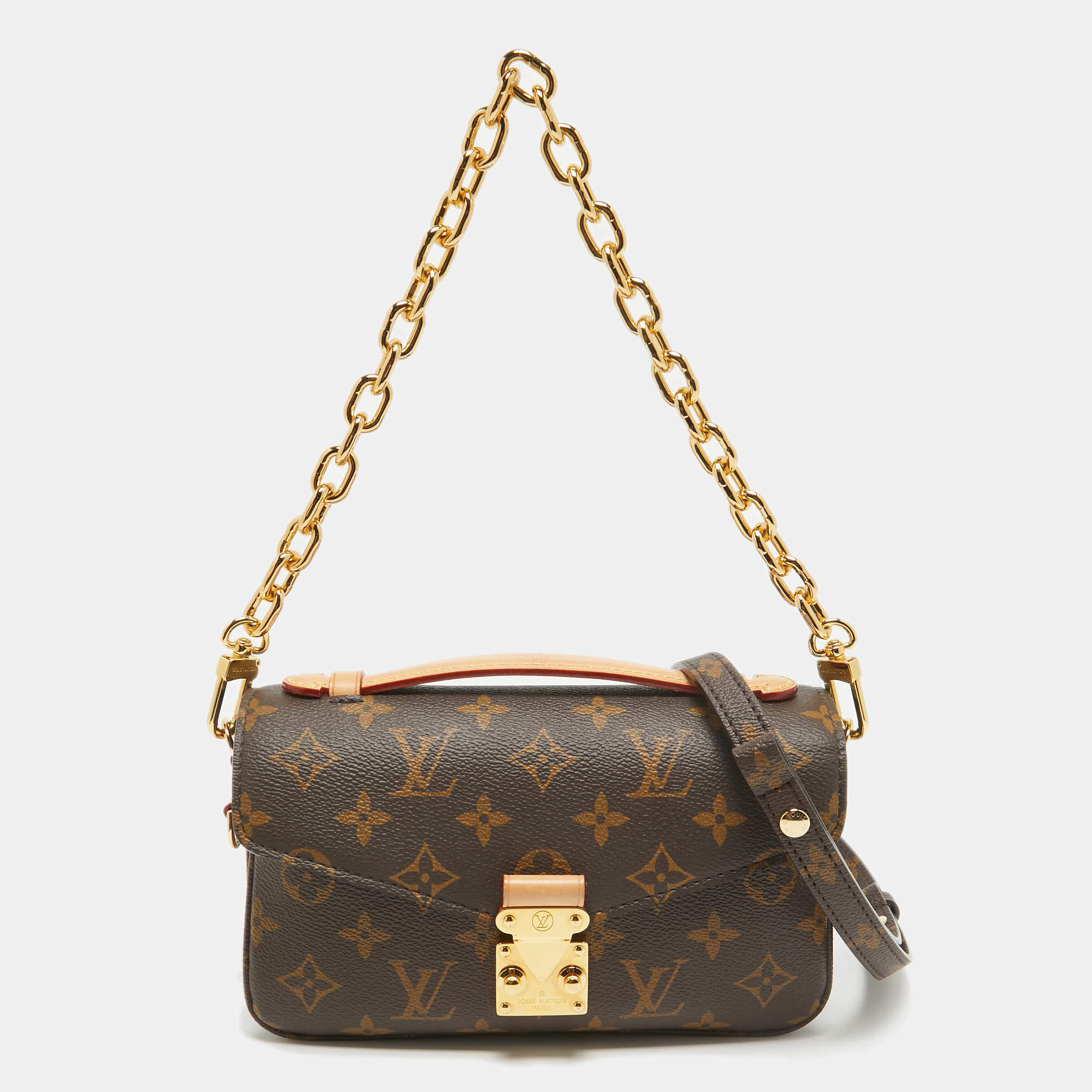 Pre Owned Louis Vuitton Monogram Canvas Pochette Metis East West Bag
