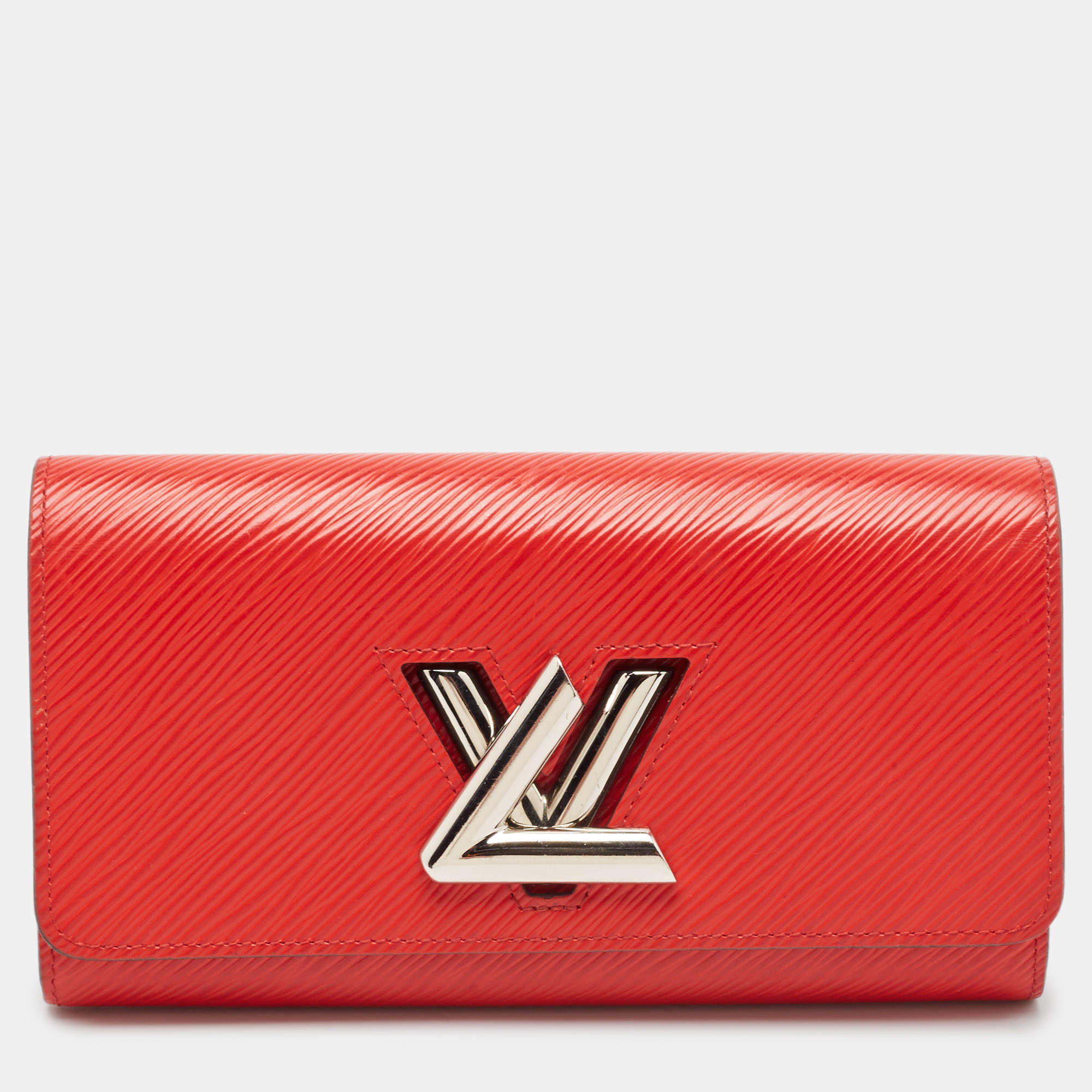Pre Owned Louis Vuitton Coquelicot Epi Leather Twist Wallet