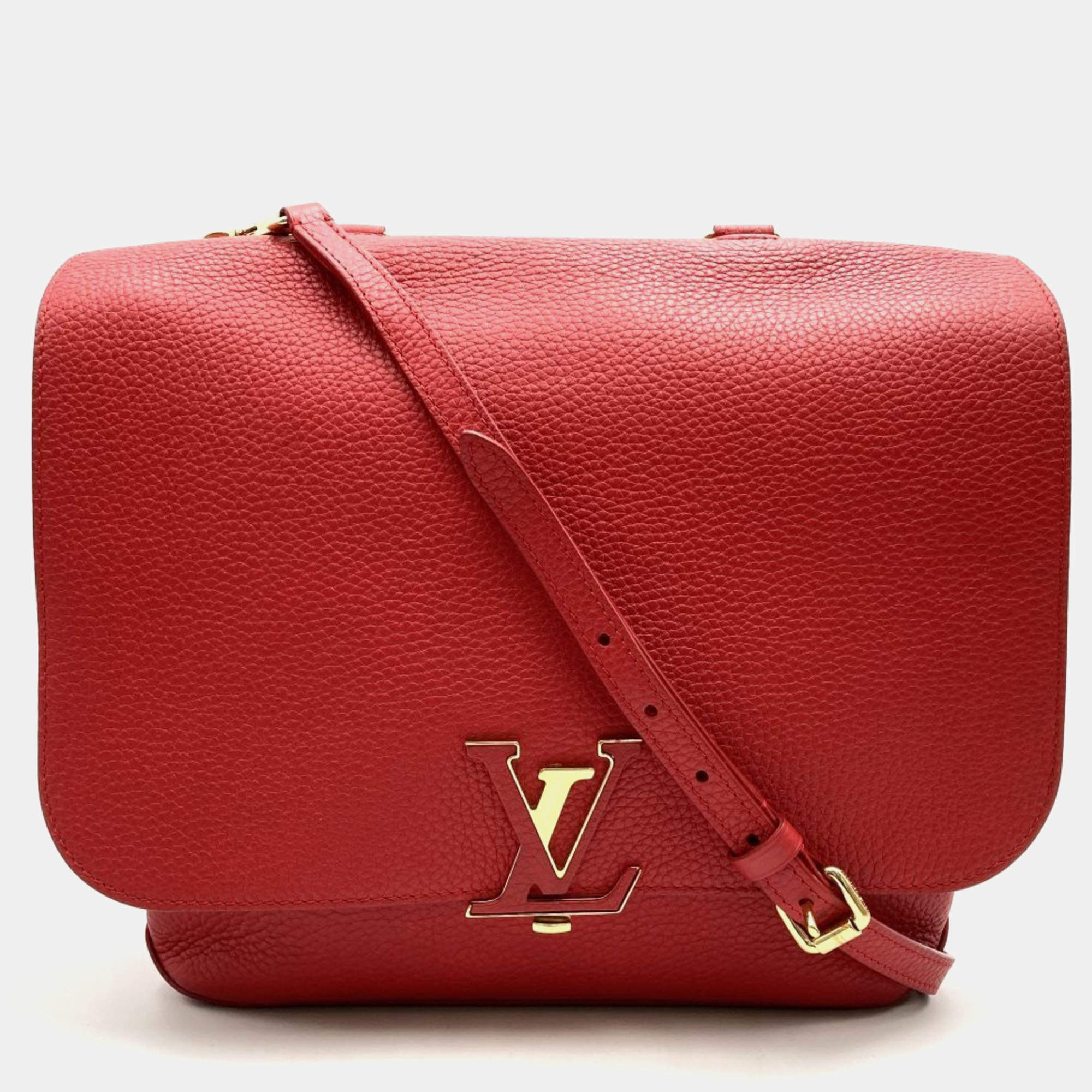 Louis Vuitton Red Leather Volta Top Handle Bag