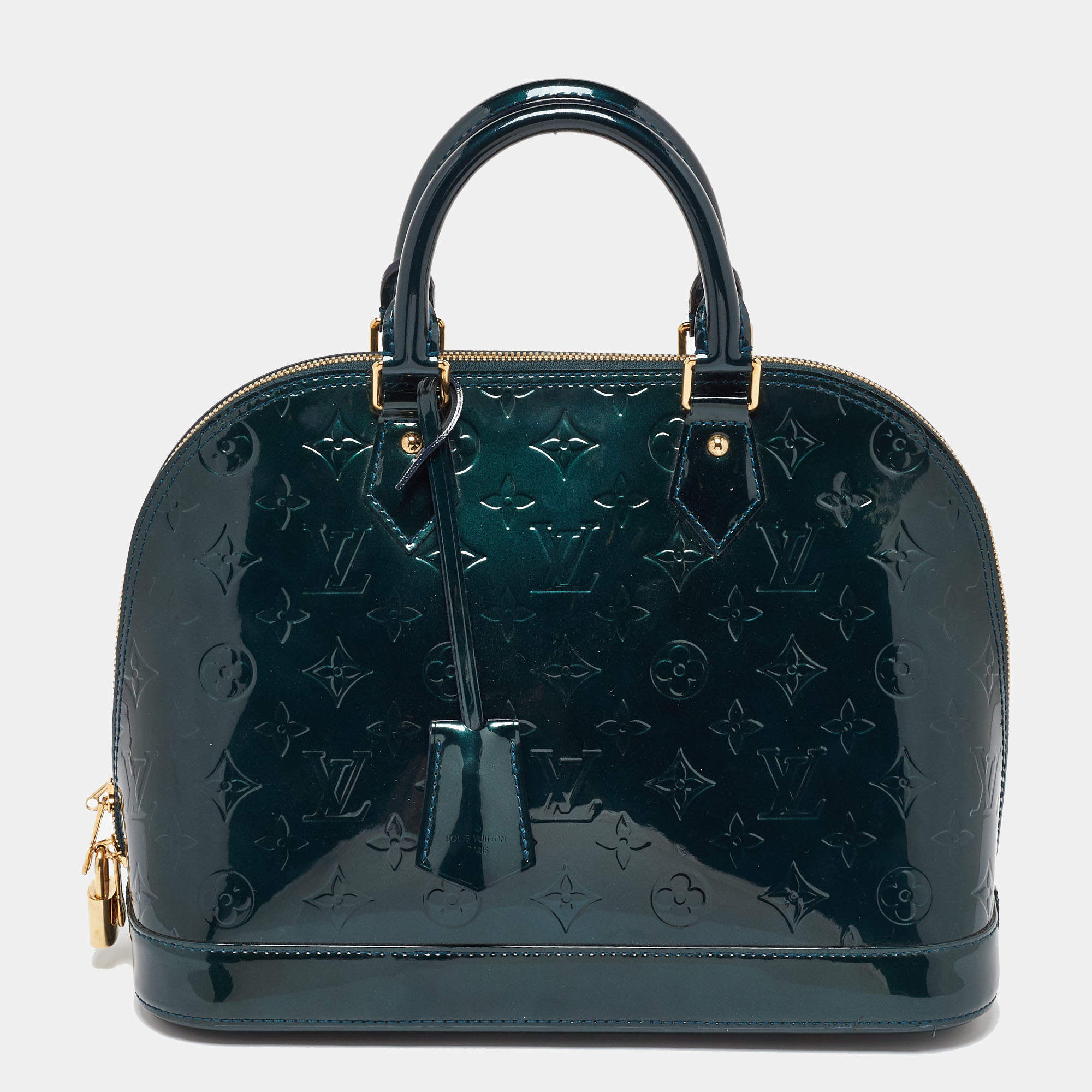 Louis Vuitton Bleu Nuit Monogram Vernis Leather Alma PM Bag