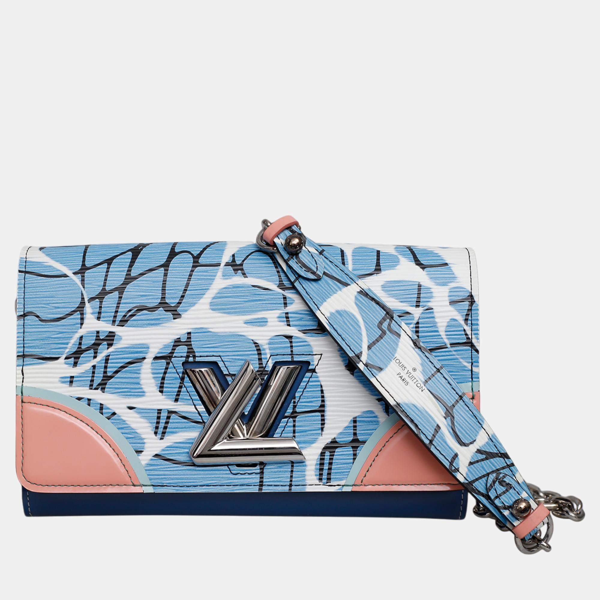 Louis Vuitton Blue Epi Leather Aqua Twist Wallet on Chain