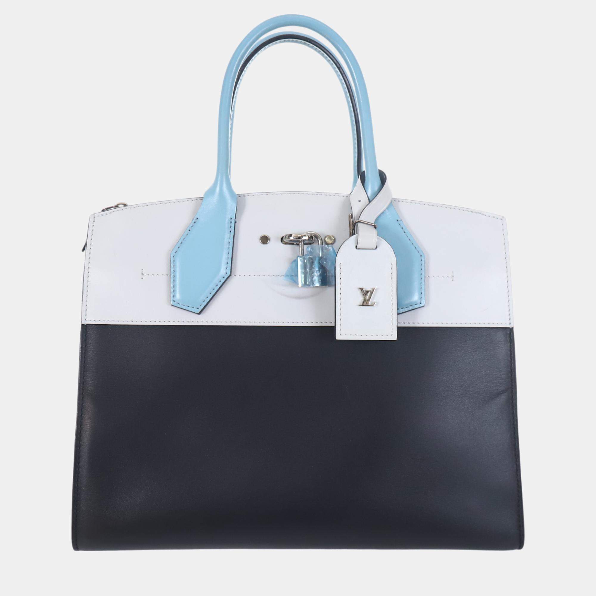 Pre Owned Louis Vuitton Two-Tone Leather City Steamer MM Shoulder Bag