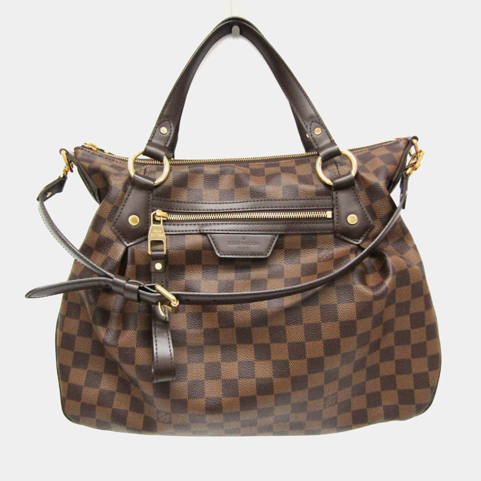 Pre Owned Louis Vuitton Ebene Damier Evora MM Handbag