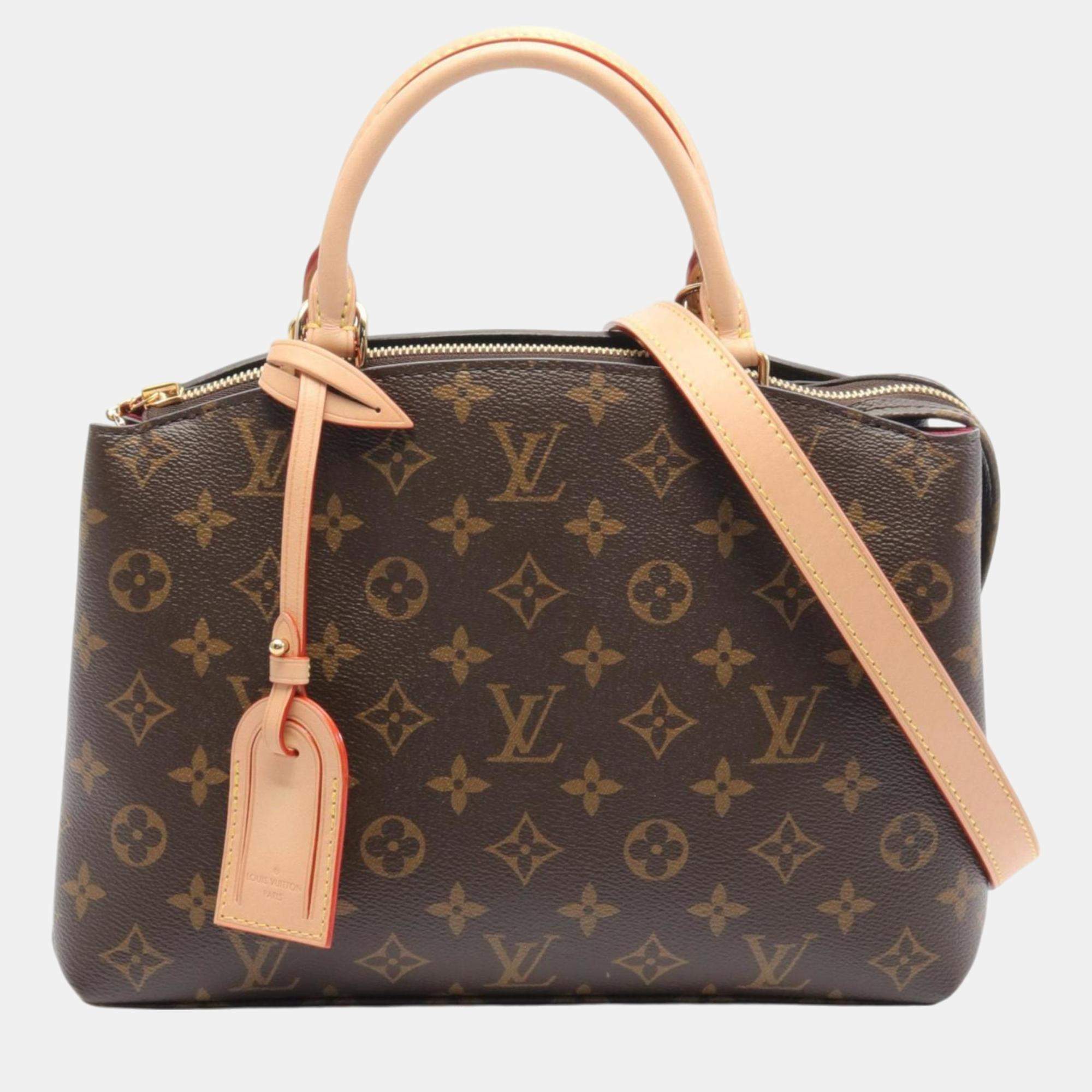 Louis Vuitton Petit Pale Pm Coated Canvas Leather Monogram Brown Handbag