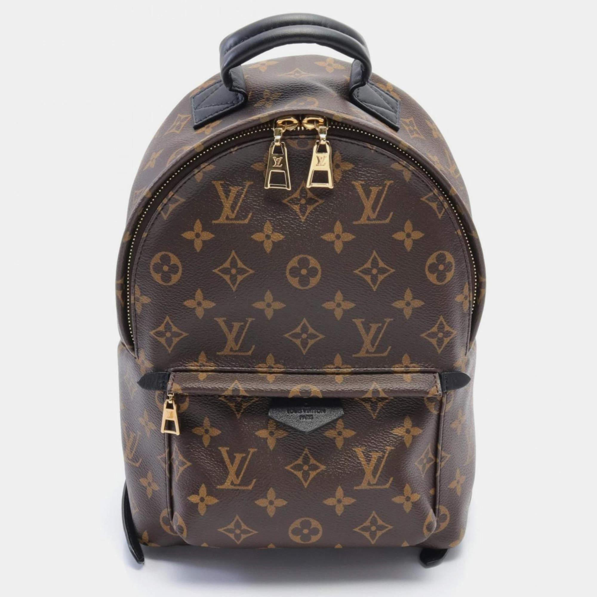 Louis Vuitton Palm Springs Pm Monogram Coated Canvas Leather Brown Black Rucksack Backpack