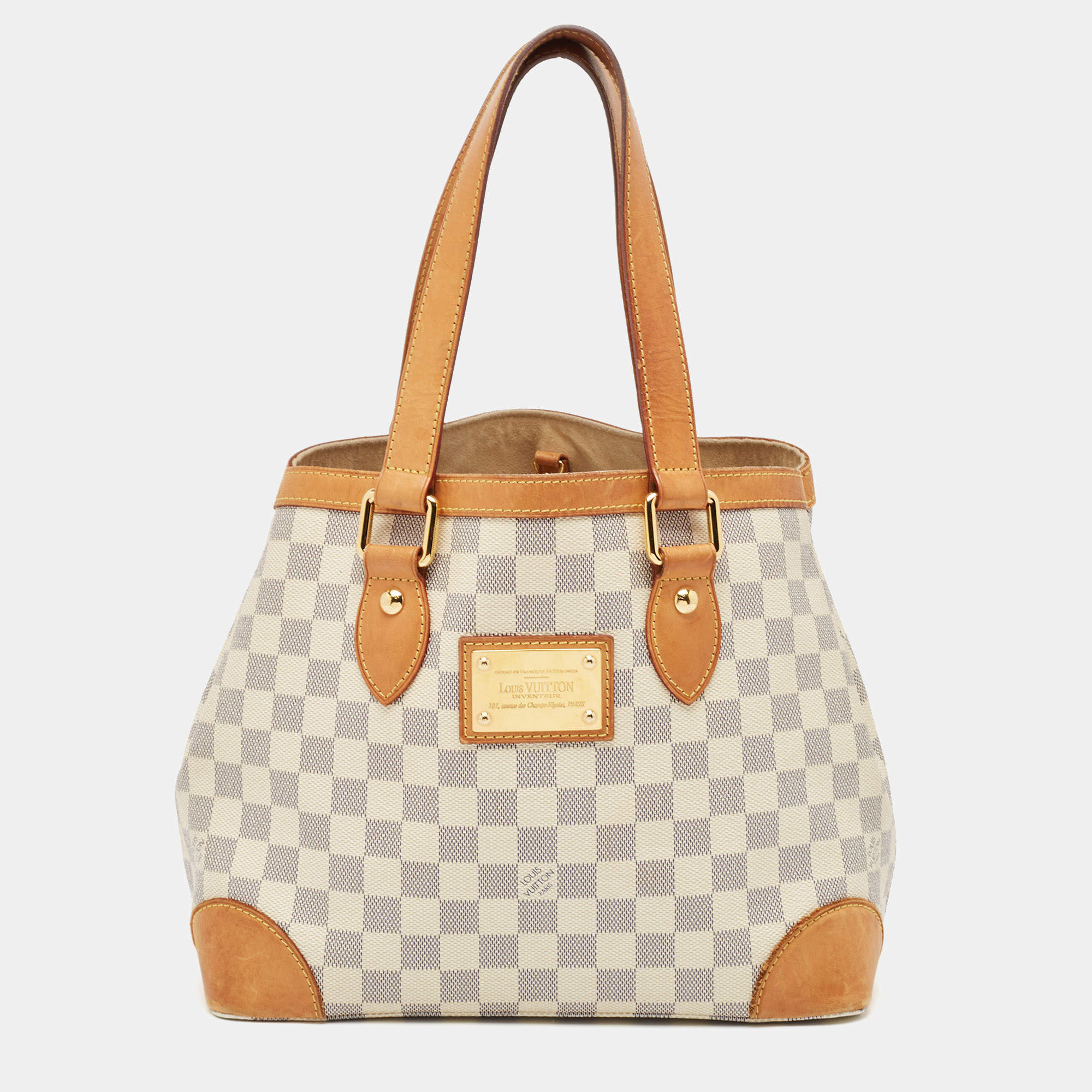 Pre Owned Louis Vuitton Damier Azur Canvas Hampstead PM Bag