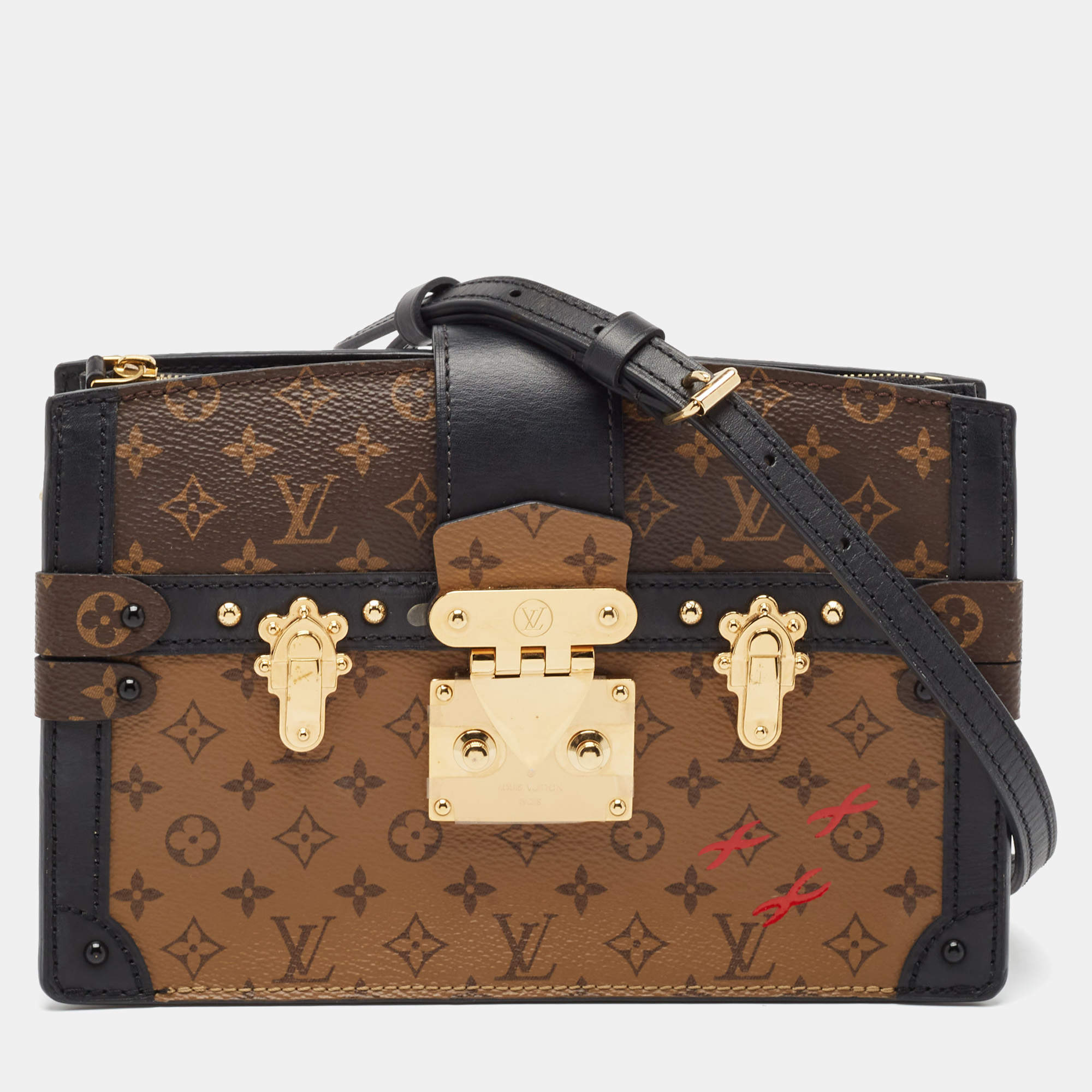 Pre Owned Louis Vuitton Reverse Monogram Canvas Trunk Clutch Bag