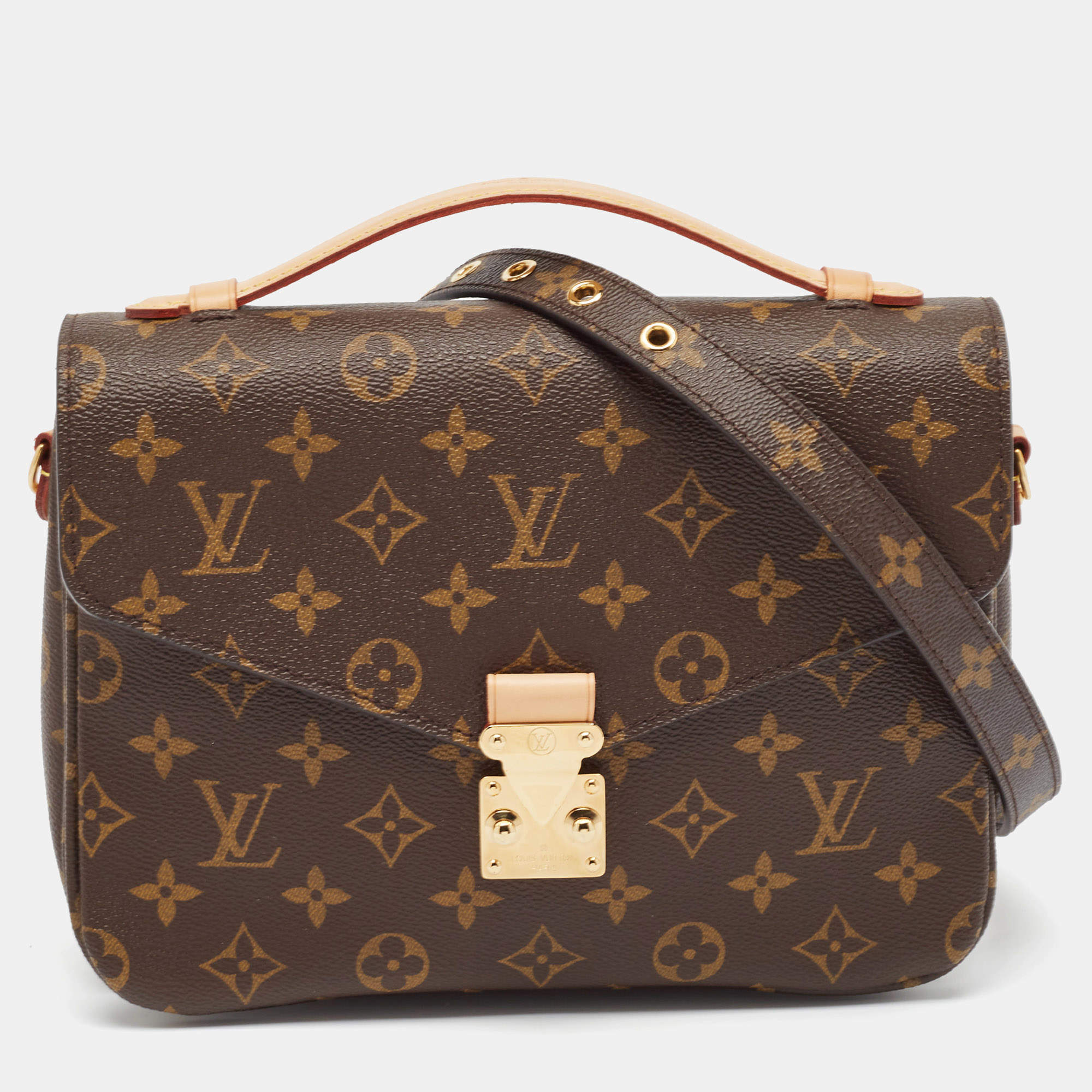 Pre Owned Louis Vuitton Monogram Canvas Pochette Metis Bag