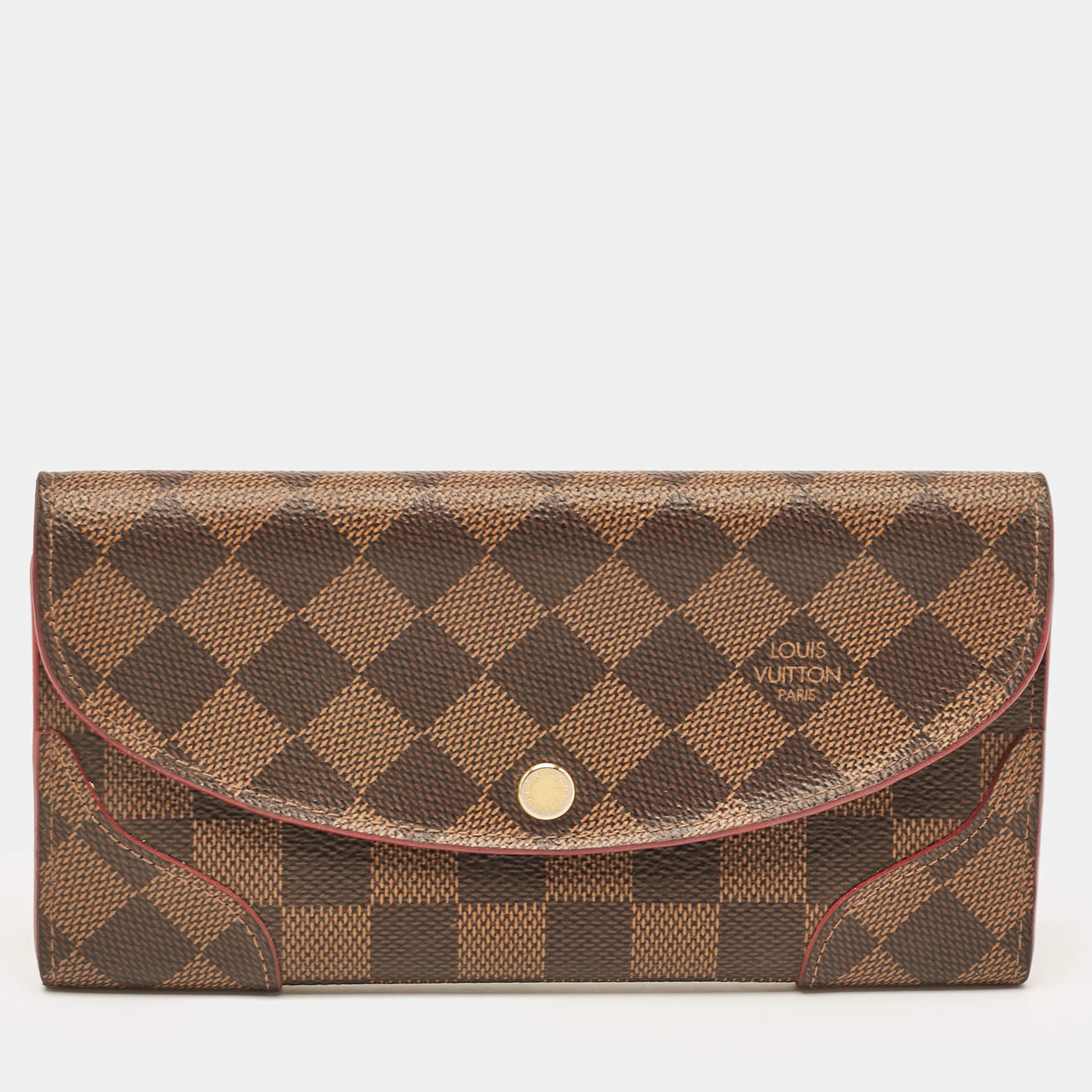 Louis Vuitton Cerise Damier Ebene Canvas Caissa Wallet