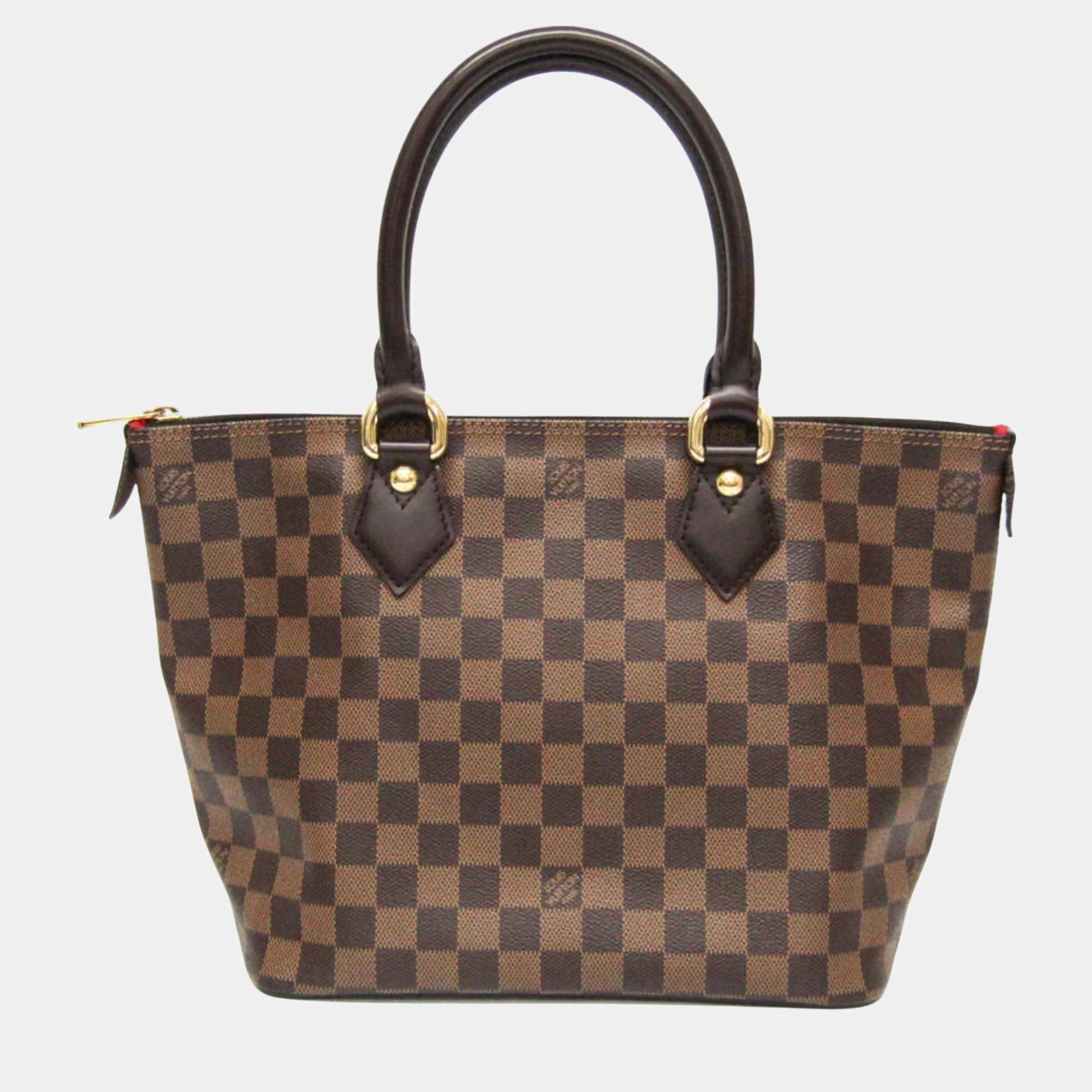 Pre Owned Louis Vuitton Ebene Damier Saleya PM Handbag