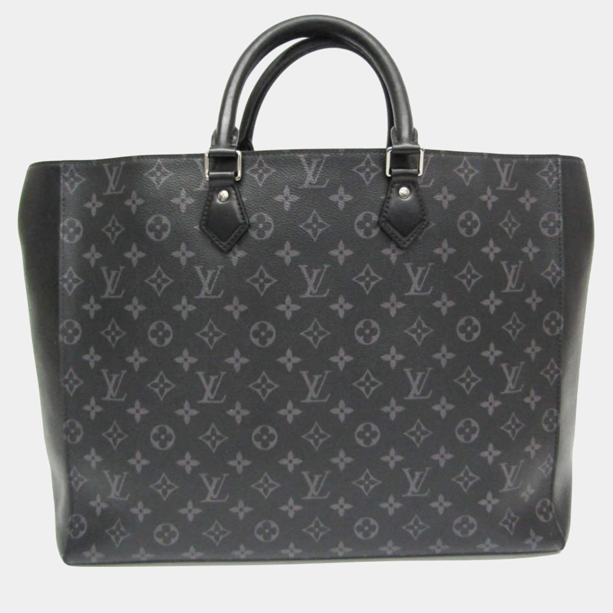Pre Owned Louis Vuitton Black Monogram Eclipse Grand Sac Handbag