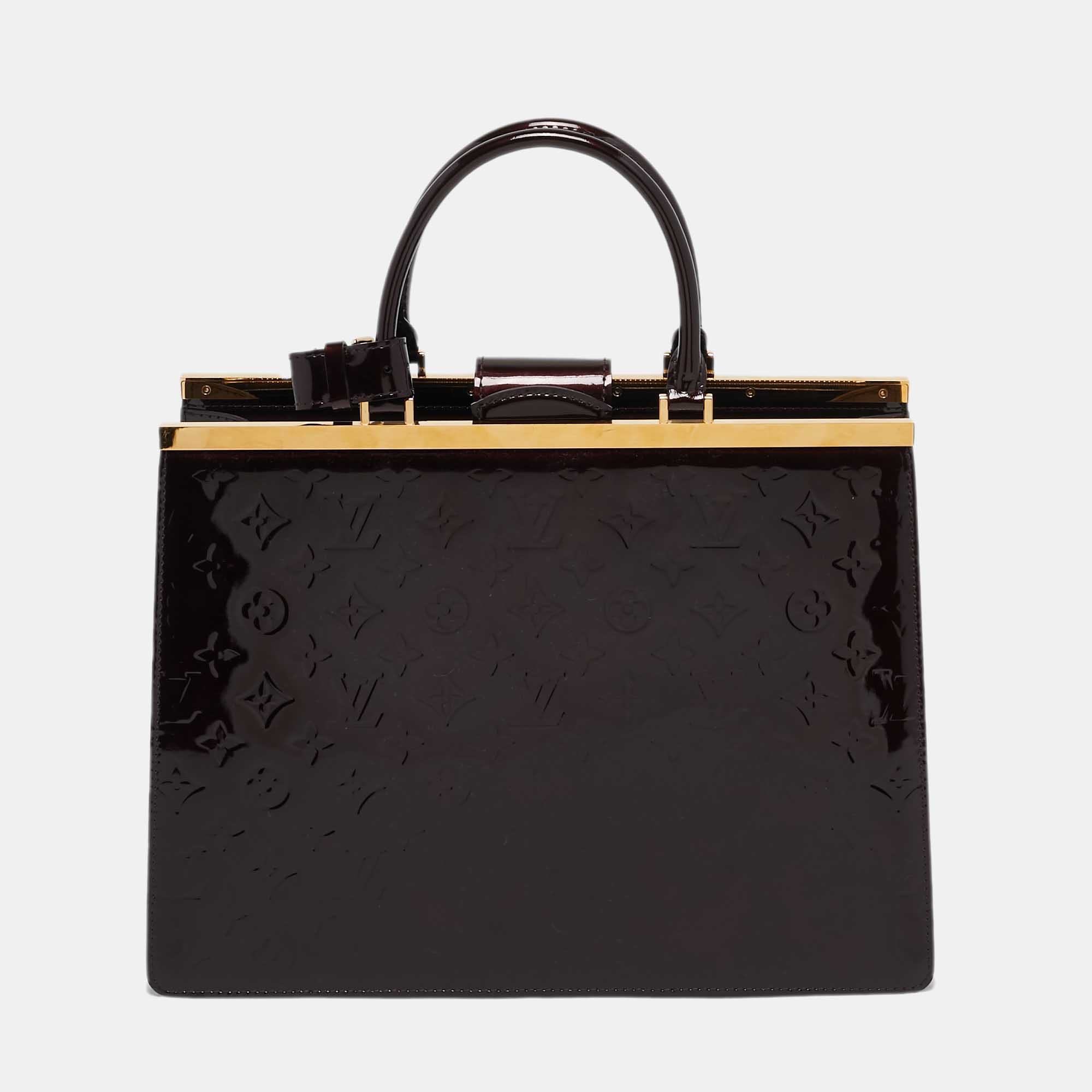 Pre Owned Louis Vuitton Amarante Monogram Vernis Deesse GM Bag