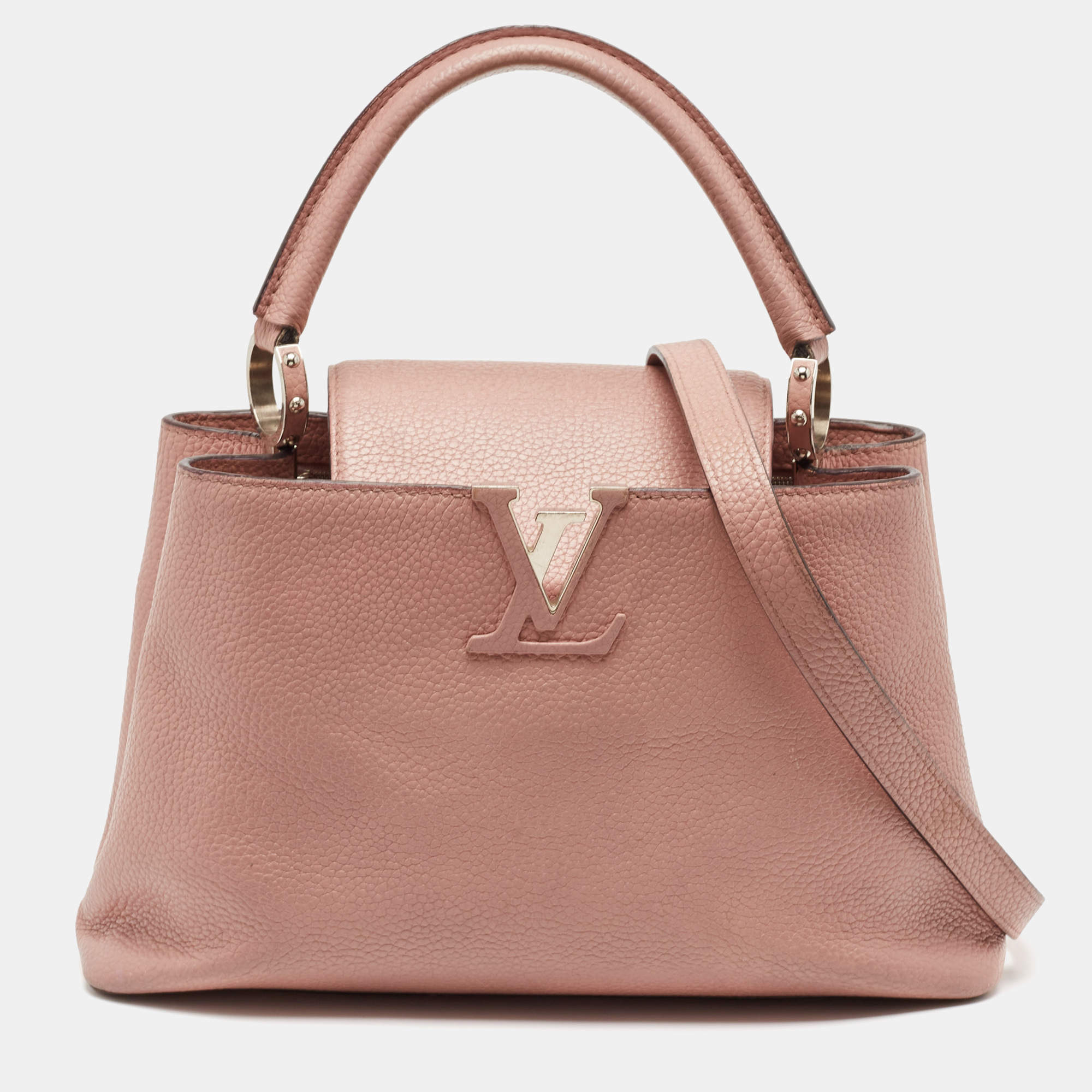 Pre Owned Louis Vuitton Magnolia Taurillon Leather Capucines PM Bag