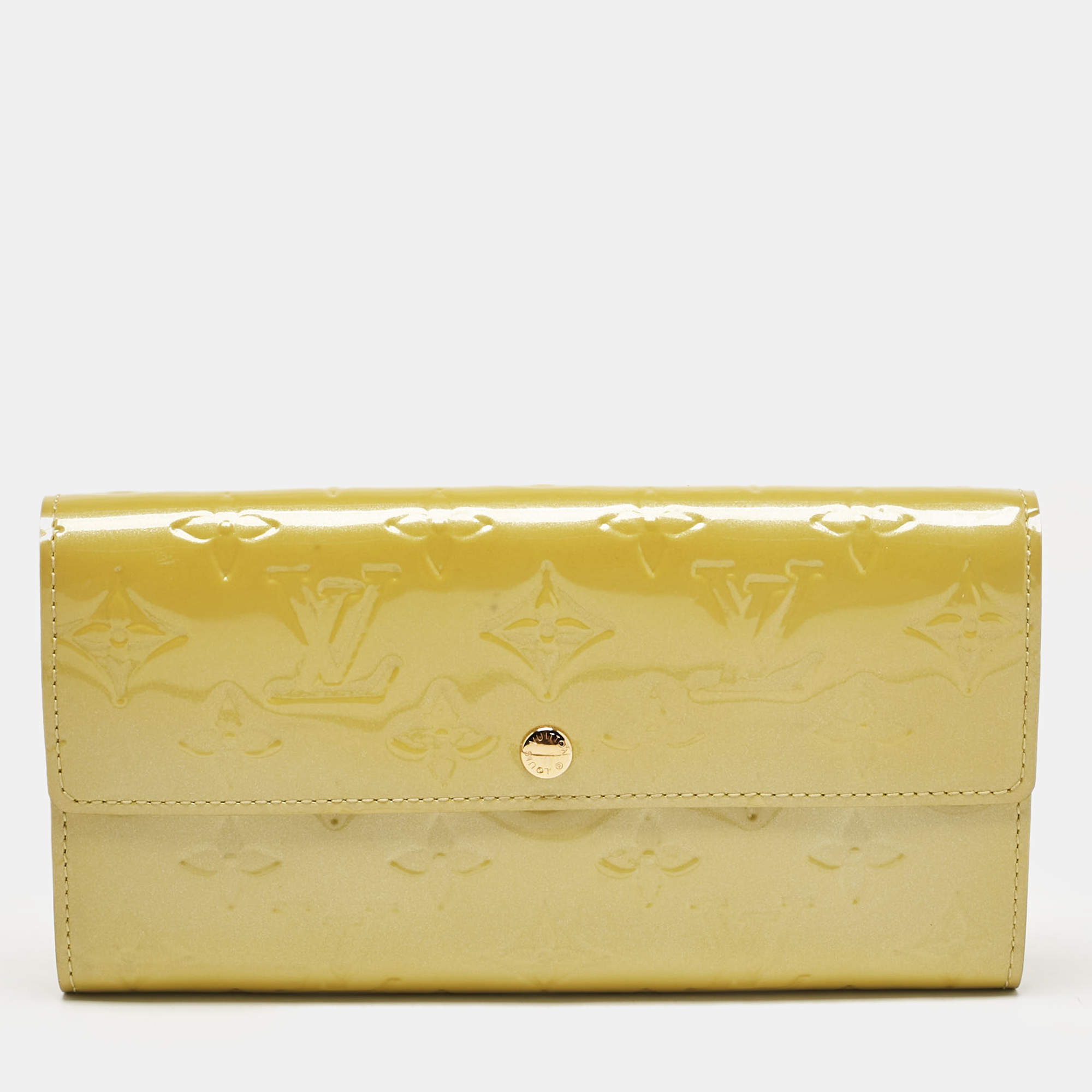 Louis Vuitton Vert Impression Monogram Vernis Sarah Wallet