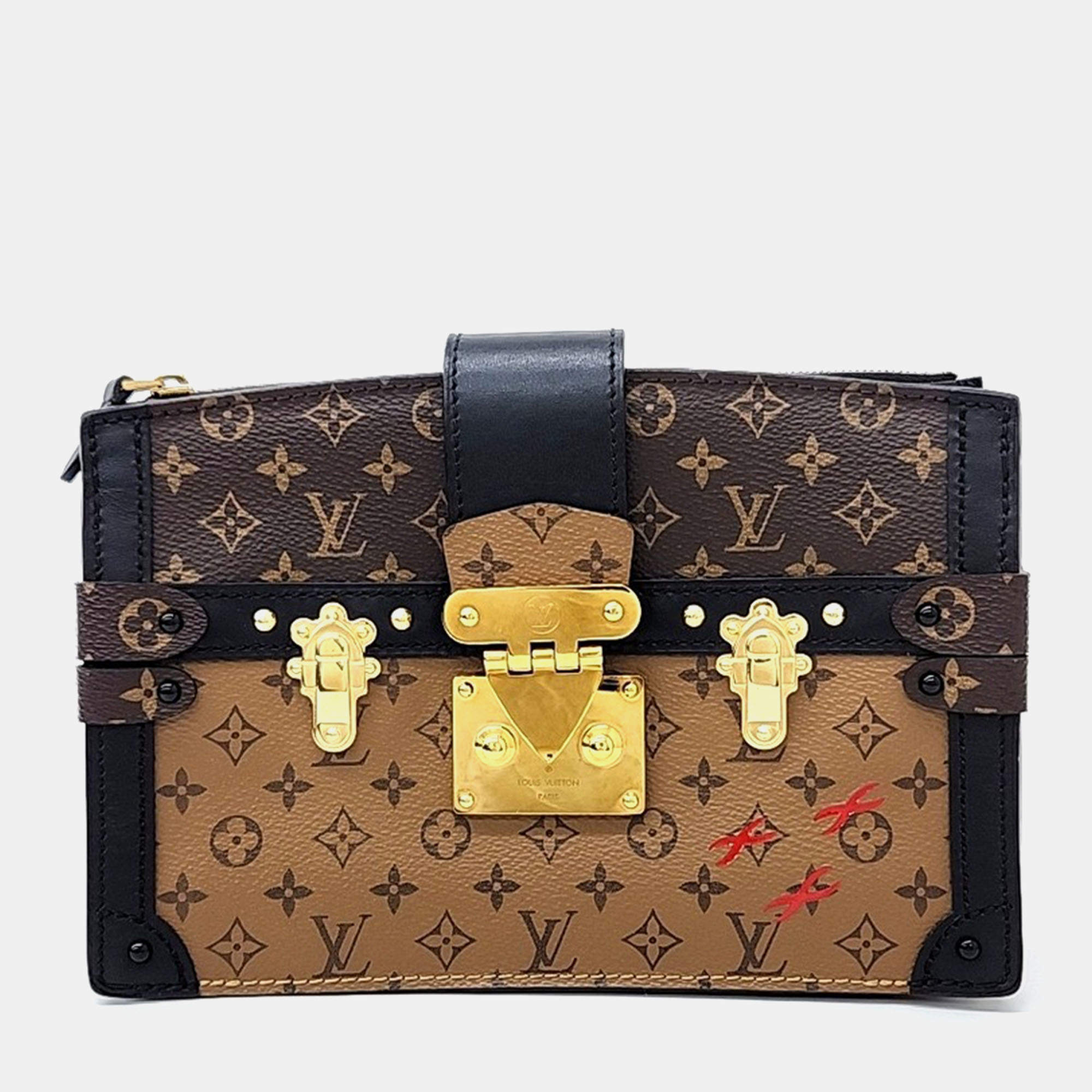 Louis Vuitton Monogram Reverse Trunk Clutch and Shoulder Bag