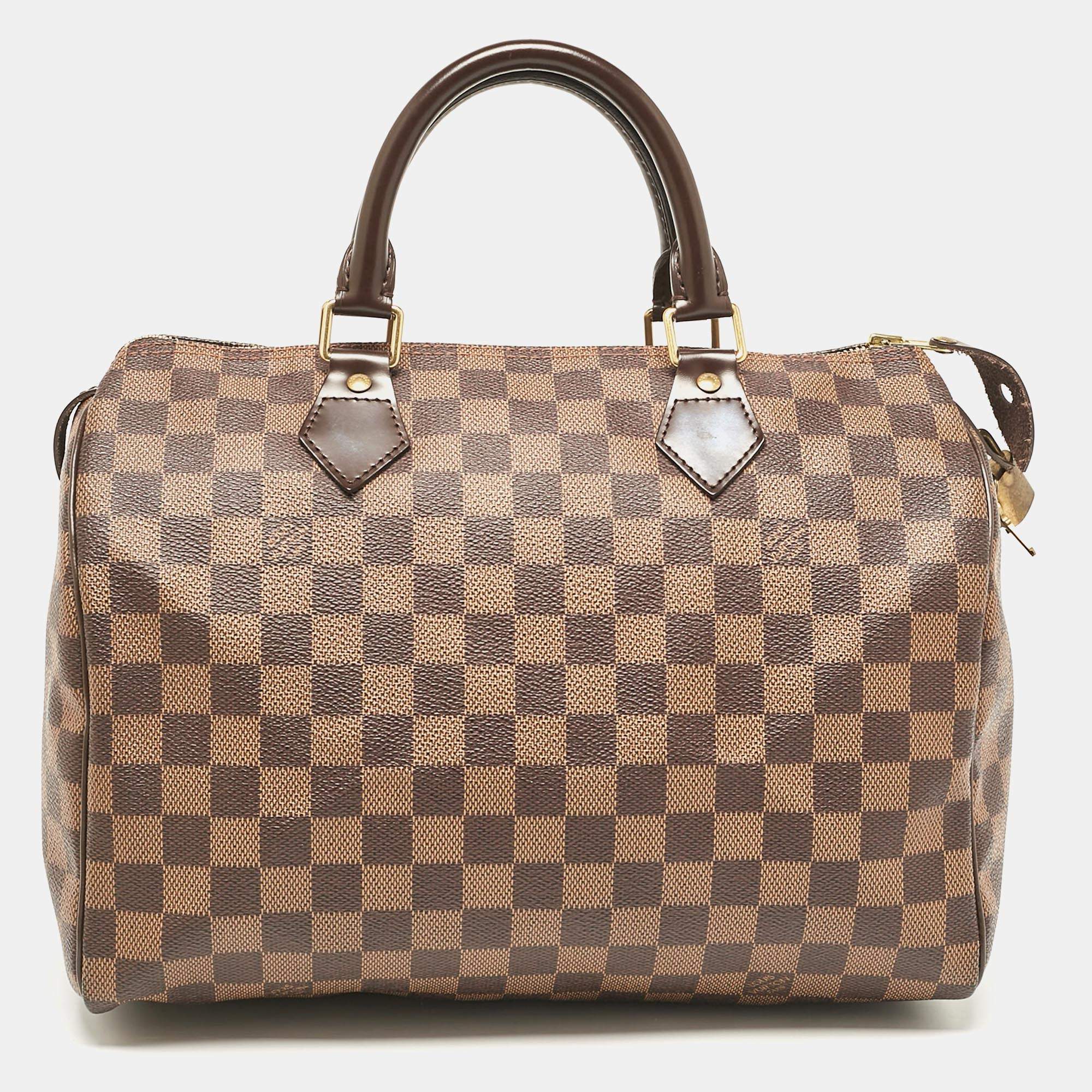 Pre Owned Louis Vuitton Damier Ebene Canvas Speedy 30 Bag