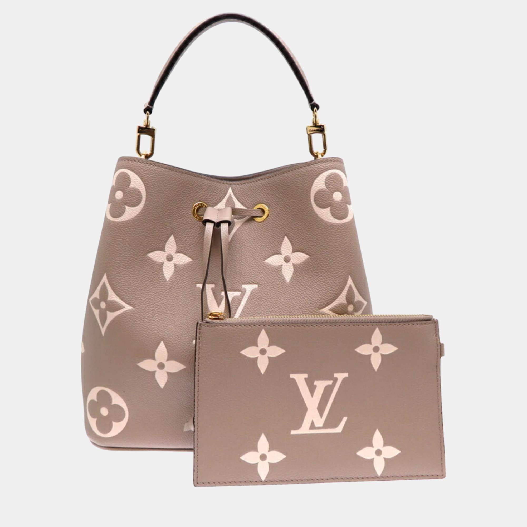 Louis Vuitton Bicolor Monogram Empreinte Tourterelle Creme Neonoe Tote Bag