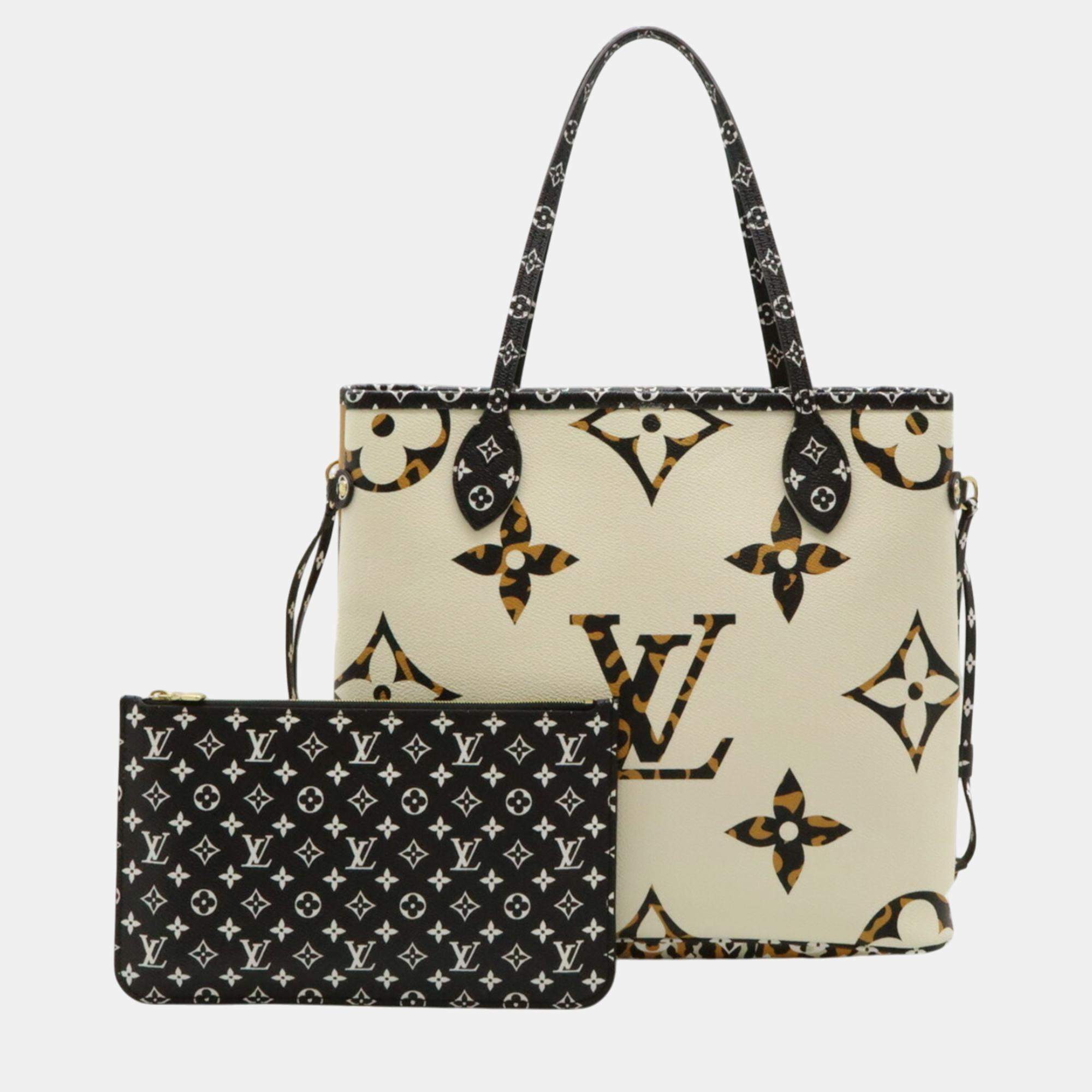 Louis Vuitton Ivory Camel Giant Monogram Jungle Neverfull Mm Tote