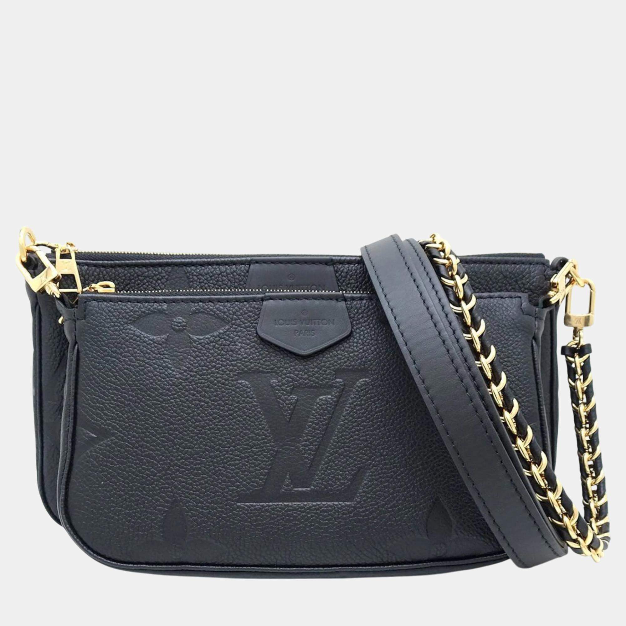 Pre Owned Louis Vuitton Noir Monogram Empreinte Multi Pochette Accessoires Shoulder Bag