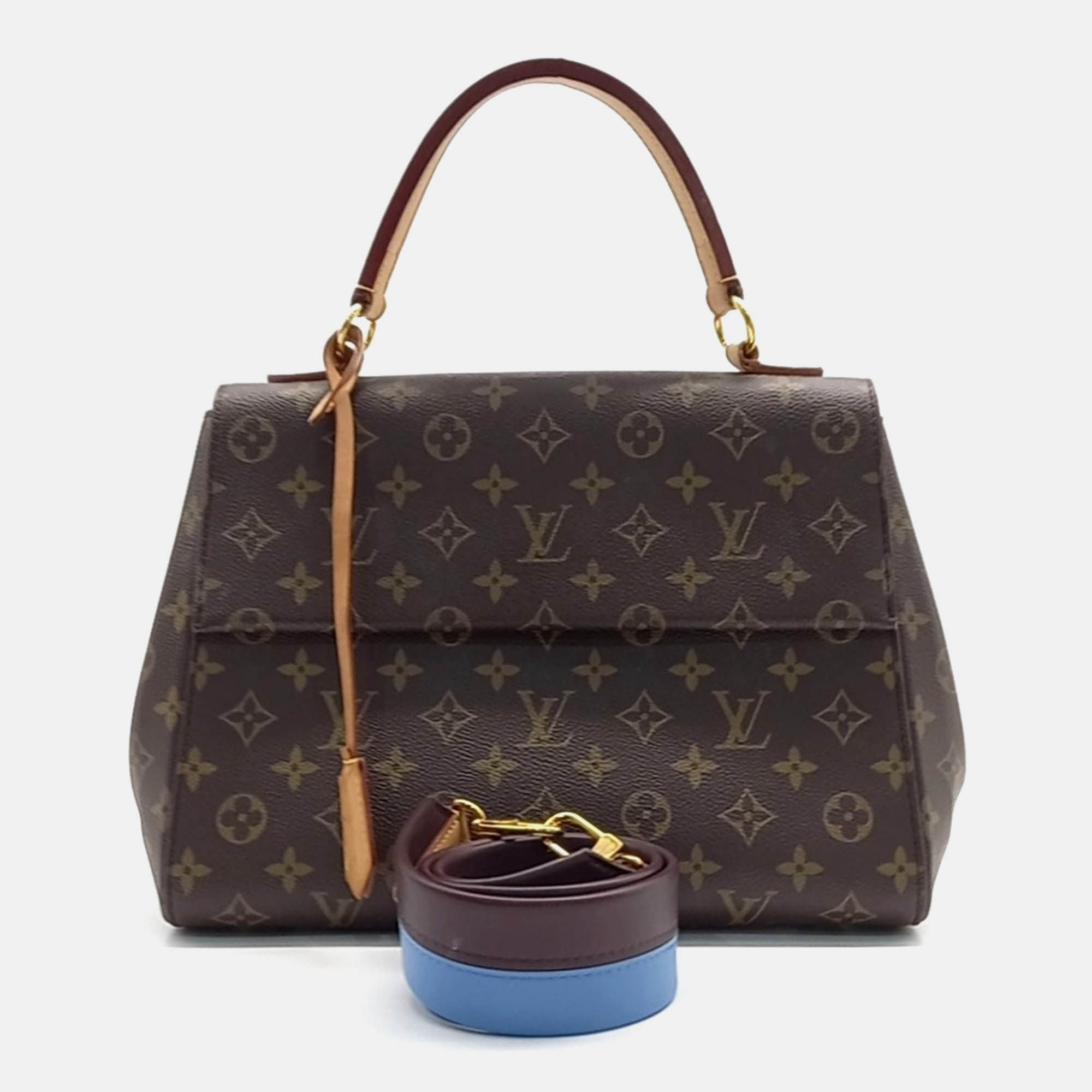 Pre Owned Louis Vuitton Brown Coated Canvas Louis Vuitton Monogram Clooney MM Bag