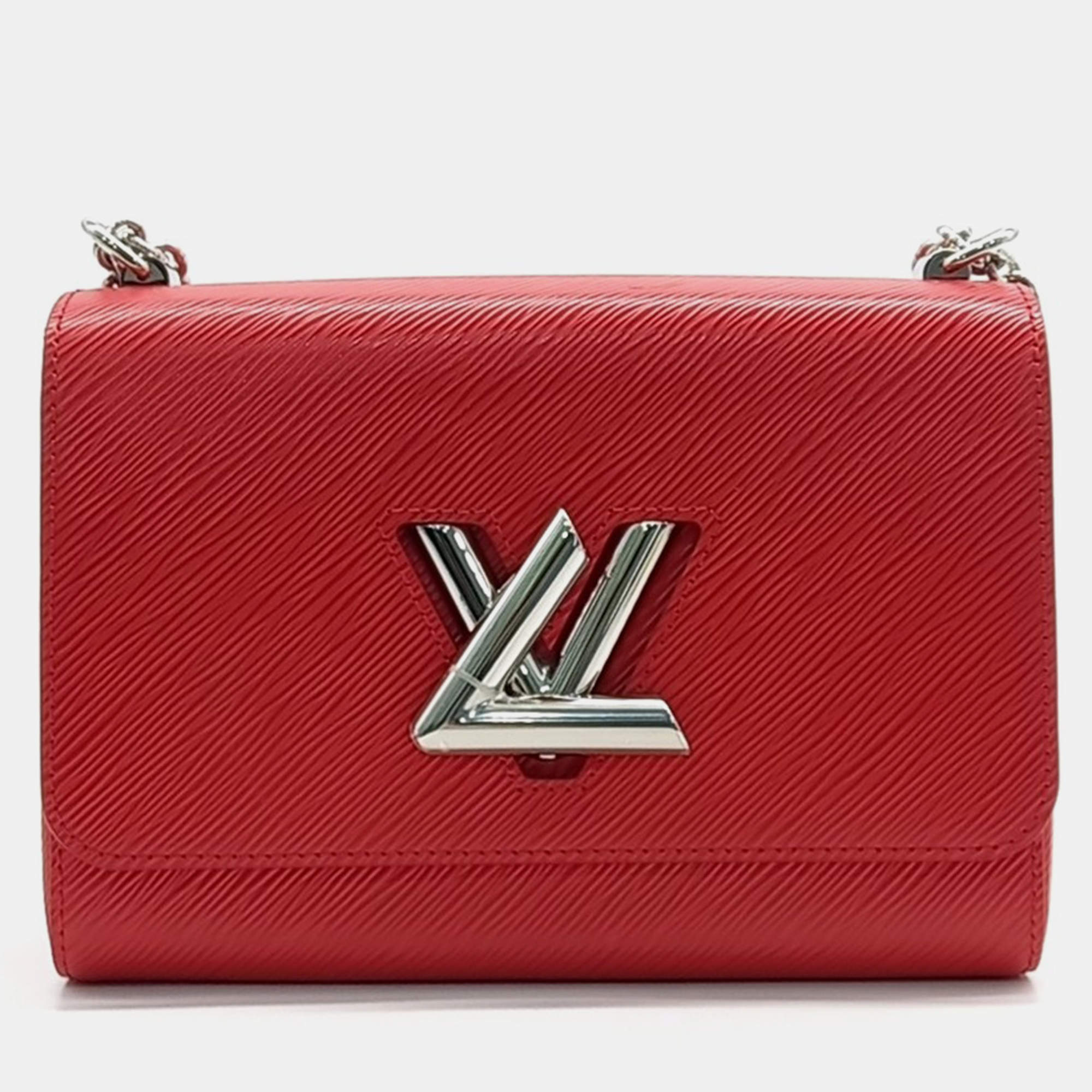 Pre Owned Louis Vuitton Red Leather Epi Twist MM Bag
