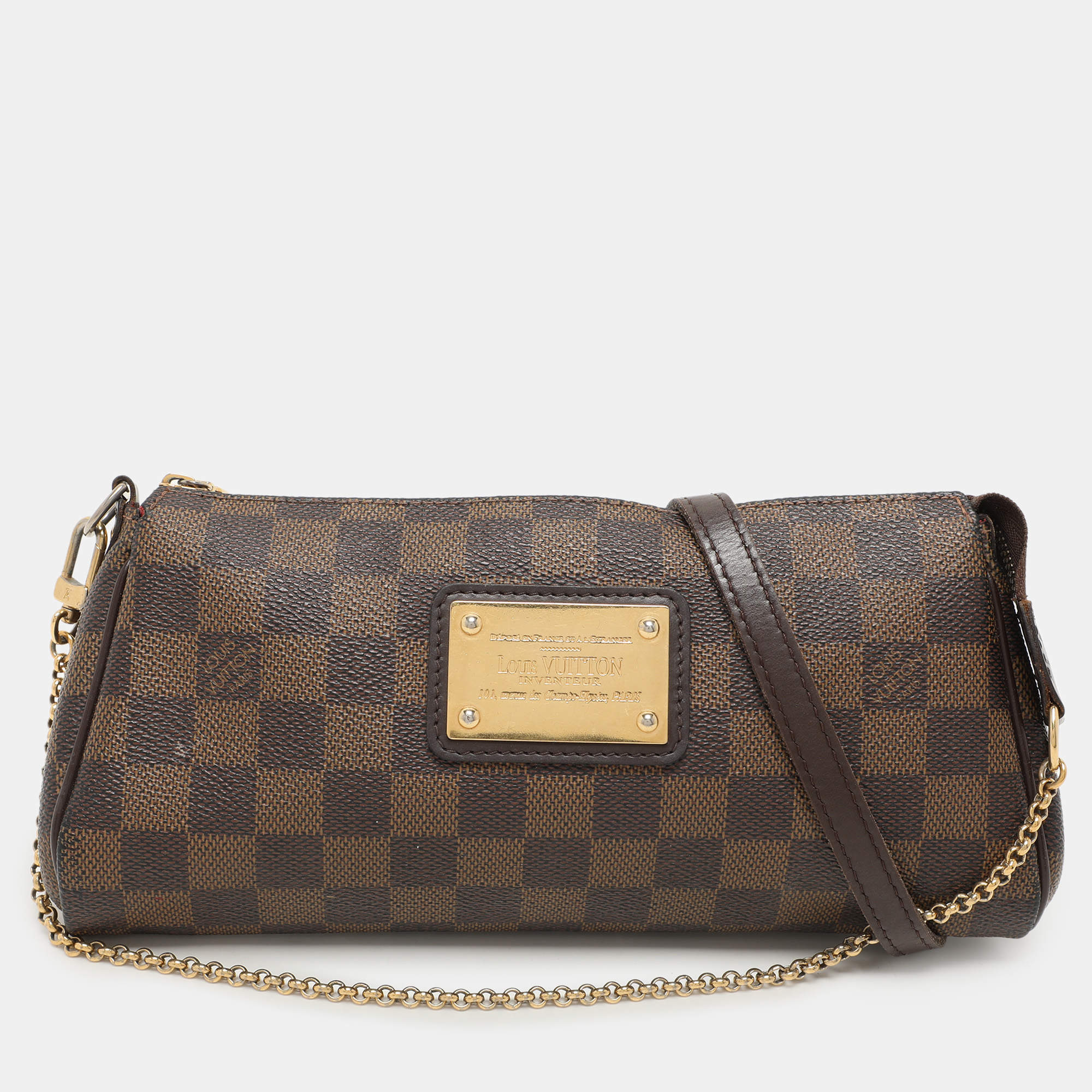 Pre Owned Louis Vuitton Damier Ebene Canvas Eva Pochette