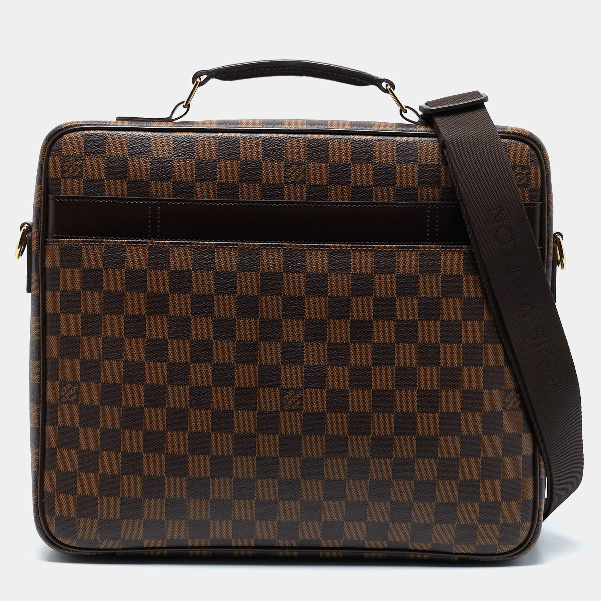 Pre Owned Louis Vuitton Damier Ebene Canvas and Leather Sabana Laptop Bag