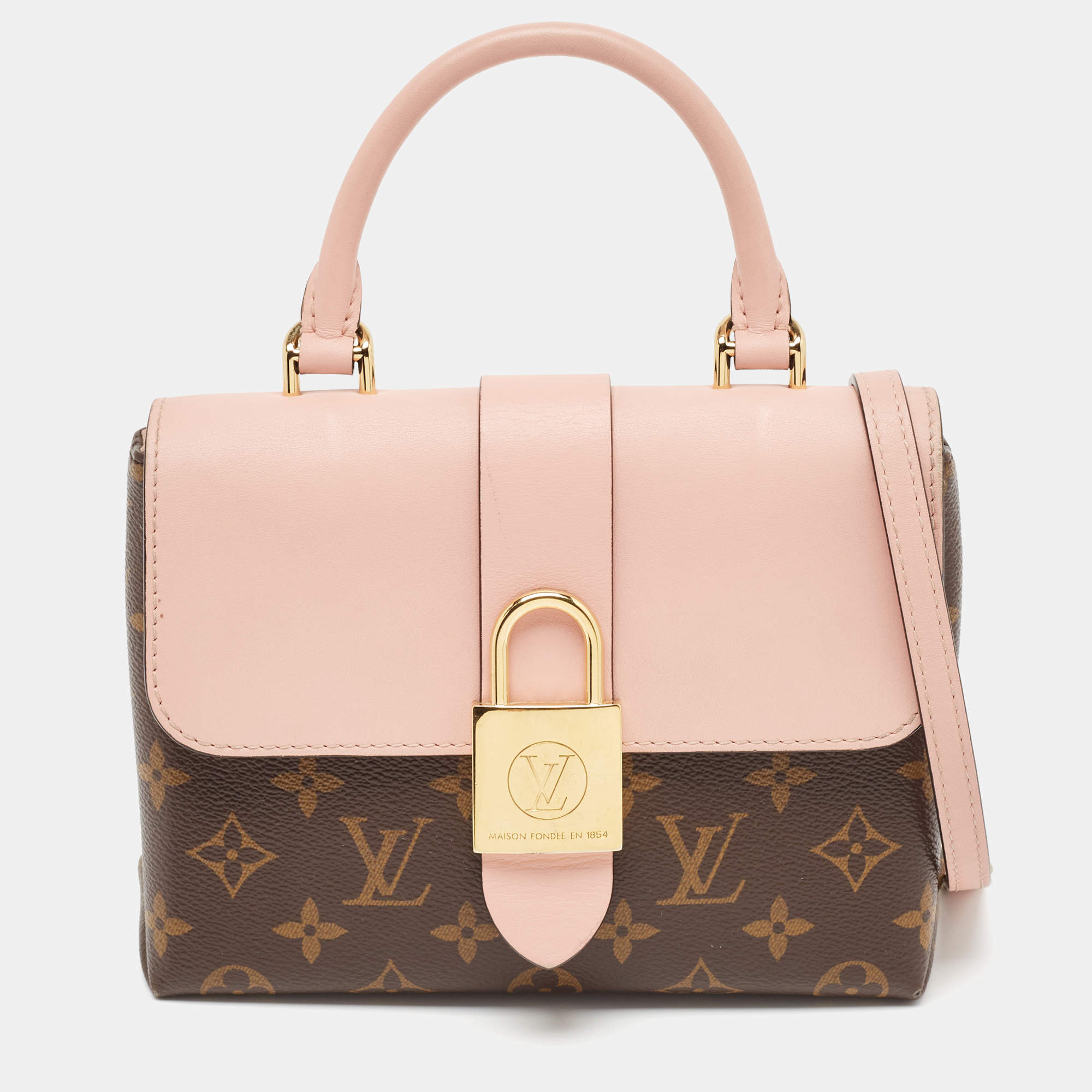 Pre Owned Louis Vuitton Rose Poudre Monogram Canvas Locky BB Bag