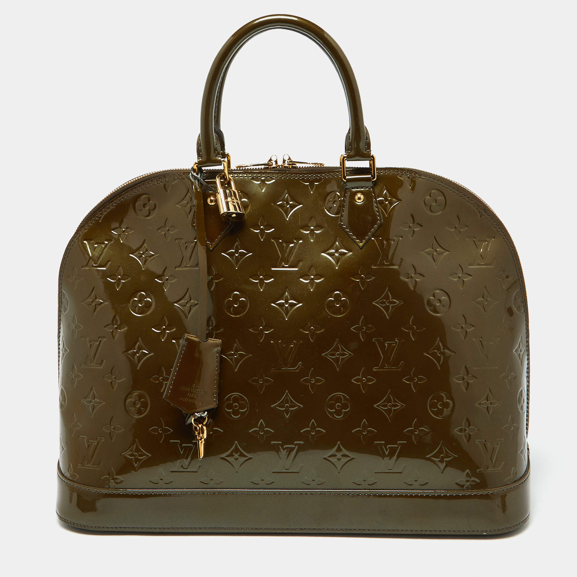 مملوكة مسبقًا Louis Vuitton Vert Bronze Monogram Vernis Leather Alma GM Bag