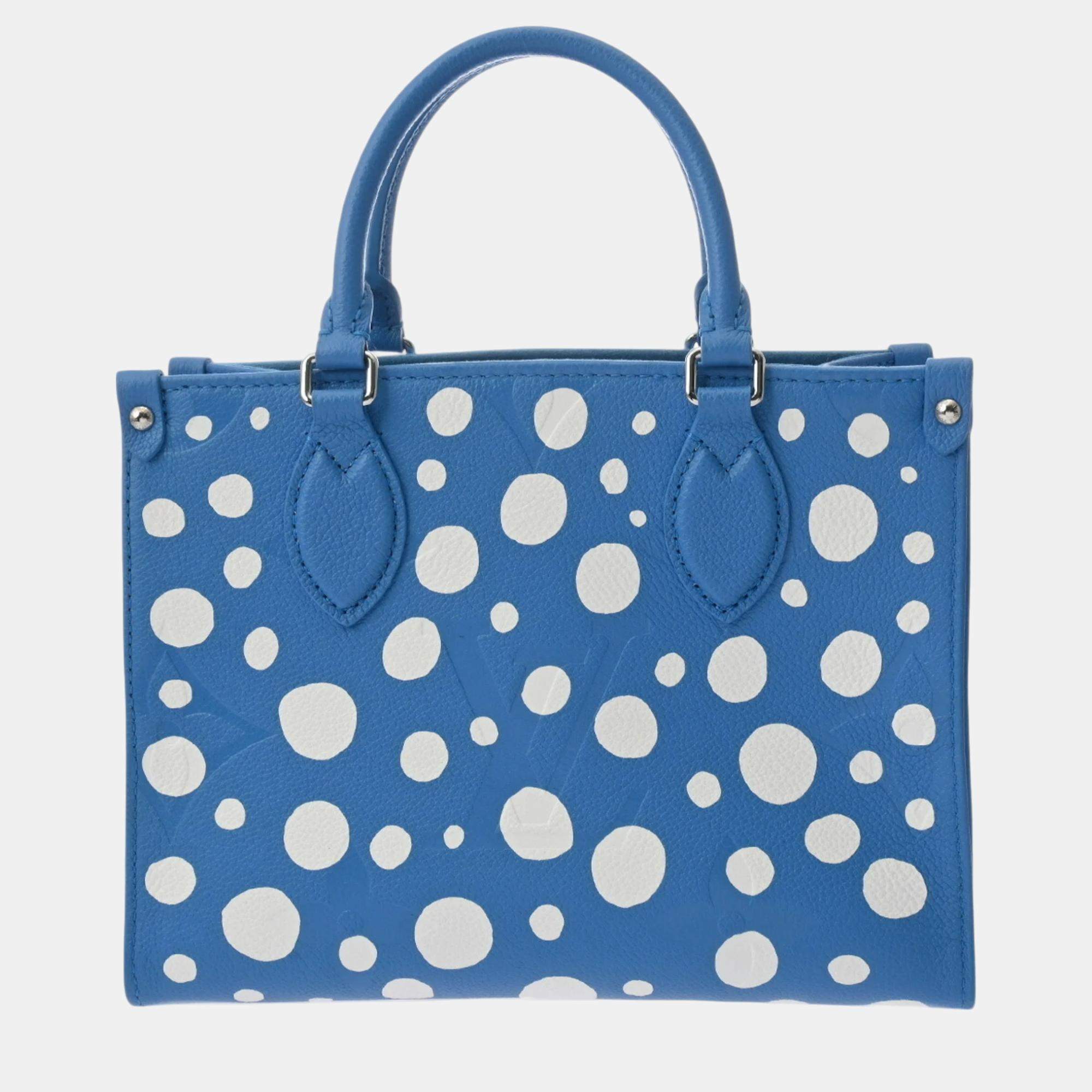 Louis Vuitton Blue/White Leather Monogram Empreinte On The Go PM Handbag
