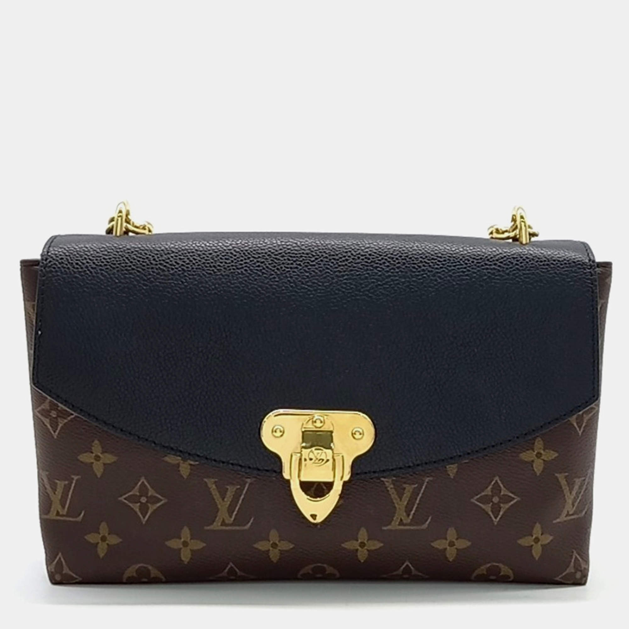 Pre Owned Louis Vuitton Black Brown Canvas and Leather Saint Placide bag