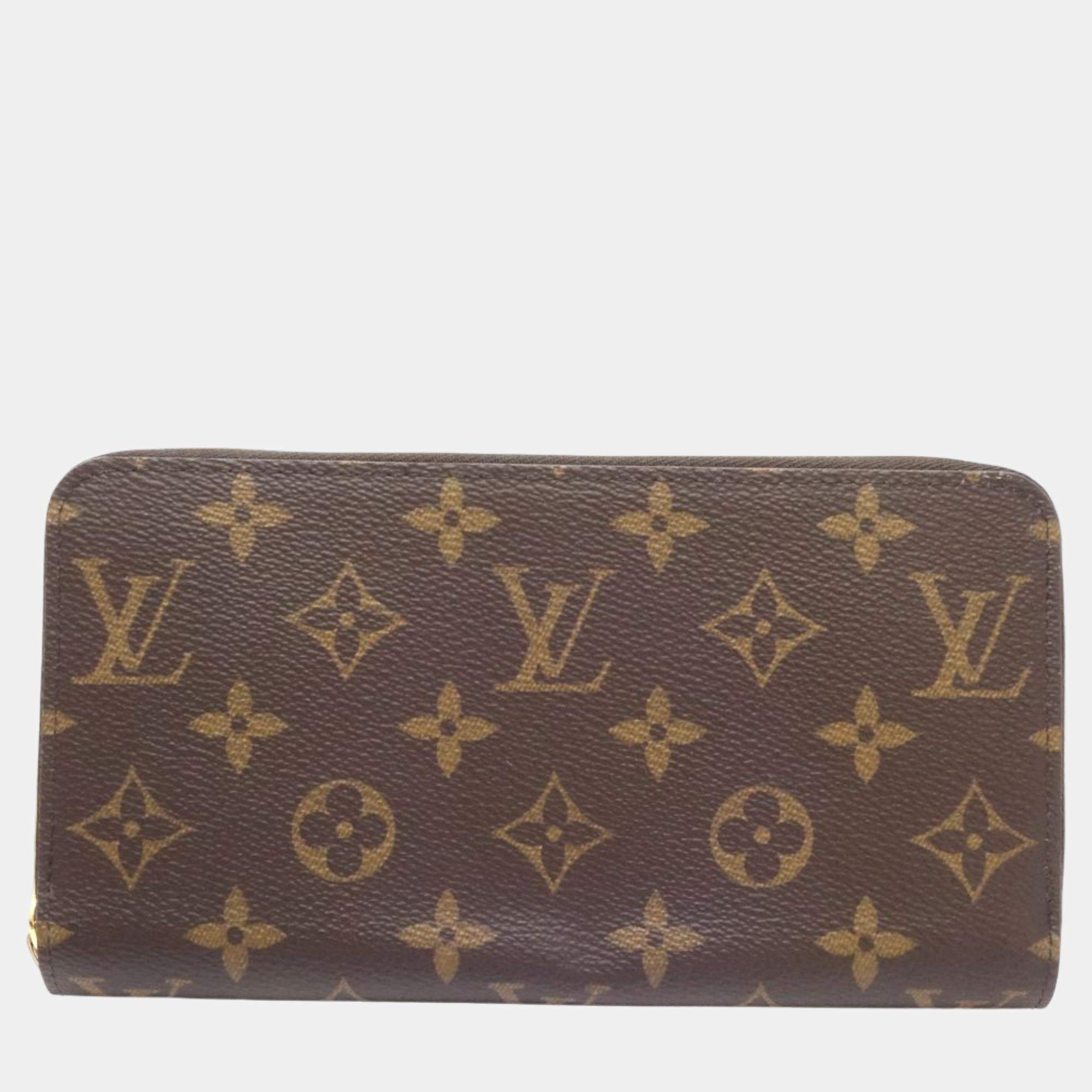 Louis Vuitton Brown Canvas Monogram Zippy Wallet
