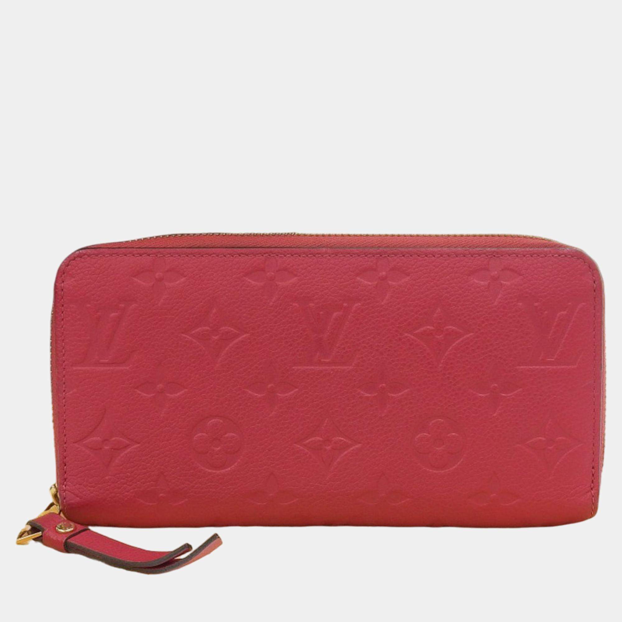 Louis Vuitton Red Canvas Monogram Empreinte Zippy Long Wallet