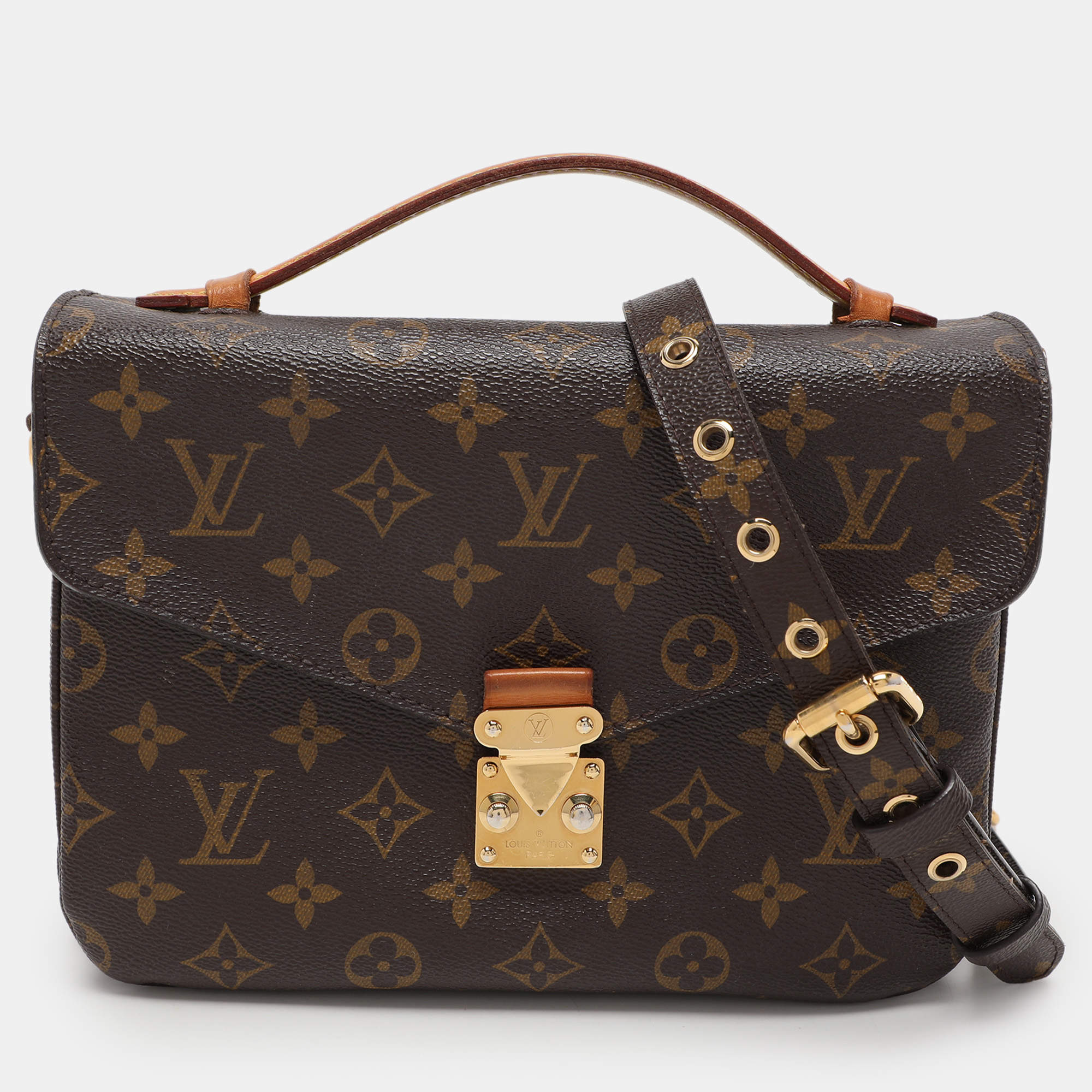 Pre Owned Louis Vuitton Monogram Canvas Pochette Metis Bag