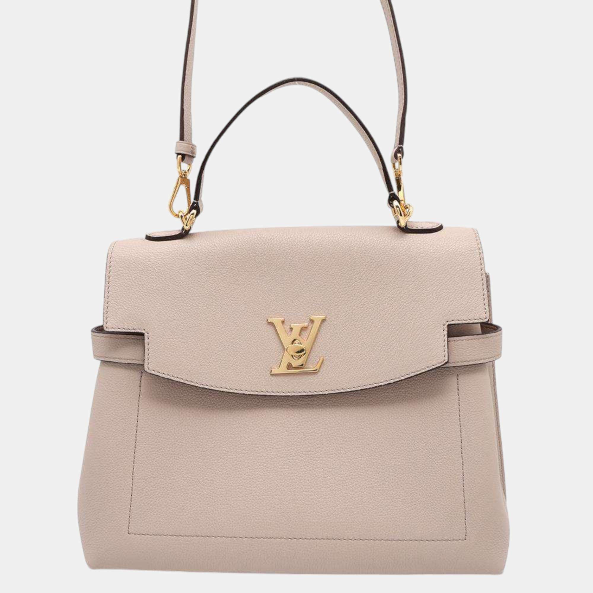 Pre Owned Louis Vuitton Greige Taurillon Rock Me Ever bag