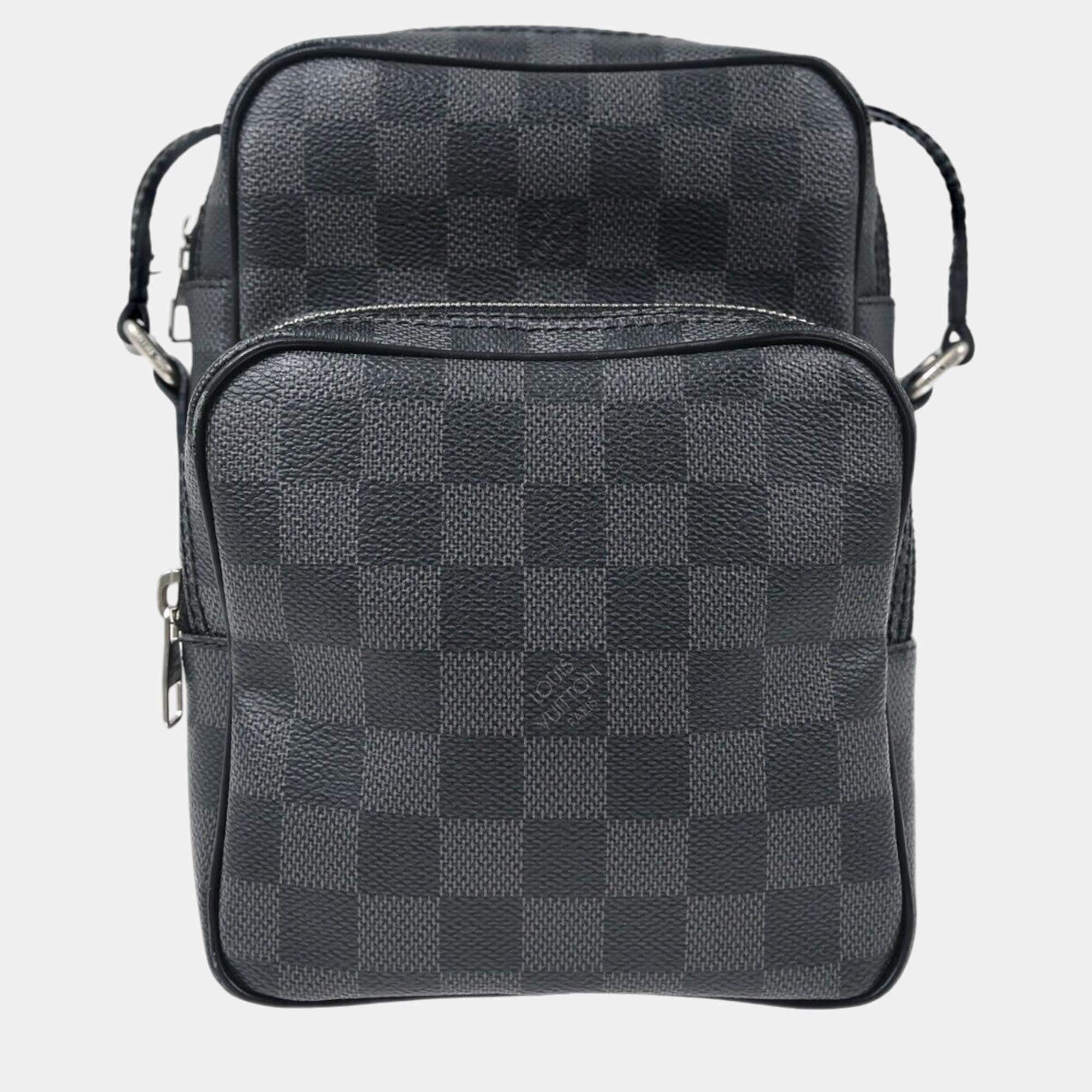 Pre Owned Louis Vuitton Damier Graphite Rem Shoulder Bag