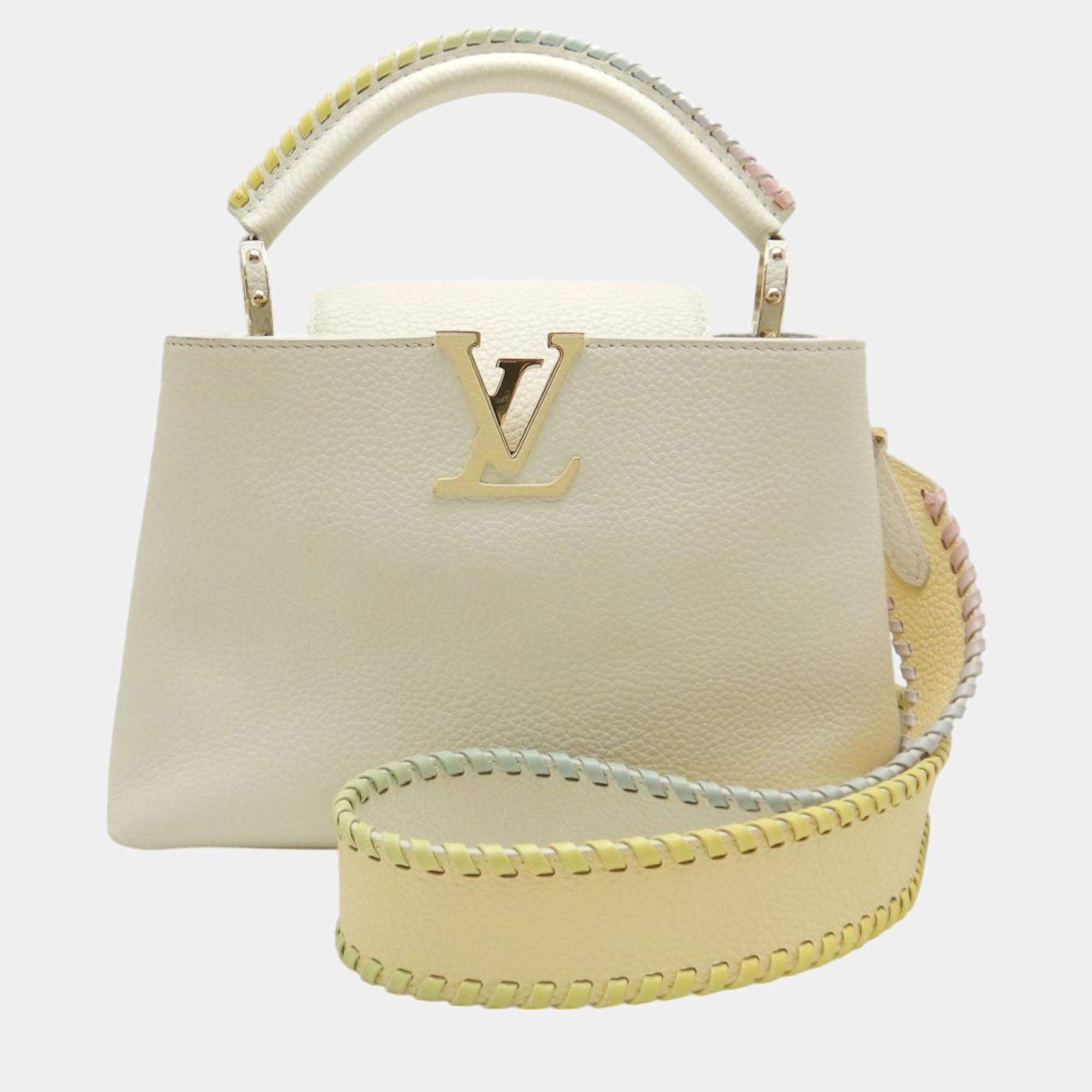 Pre Owned Louis Vuitton Snow Rainbow Taurillon Capucines Bb Handbag
