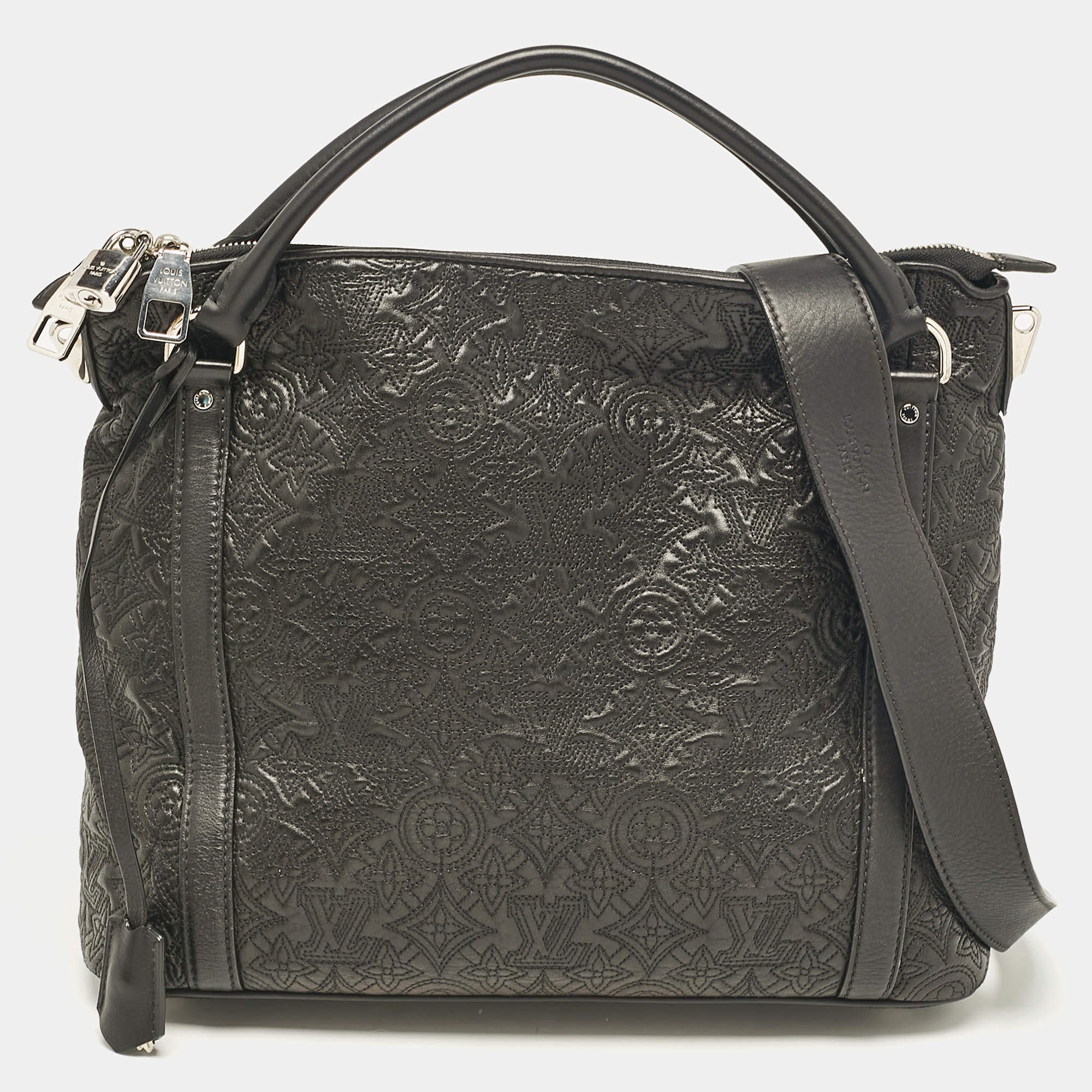 Pre Owned Louis Vuitton Black Monogram Leather Antheia Ixia PM Bag