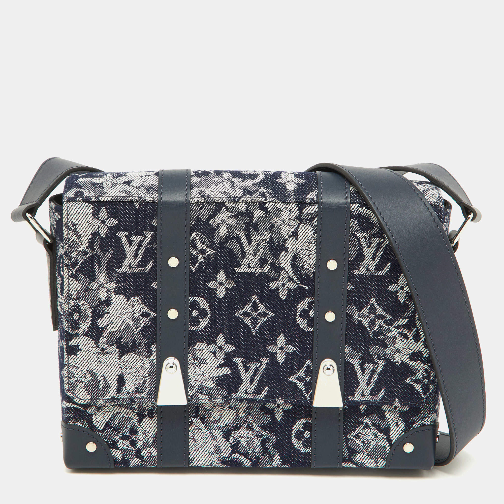 Louis Vuitton Navy Blue Monogram Tapestry Trunks PM Bag