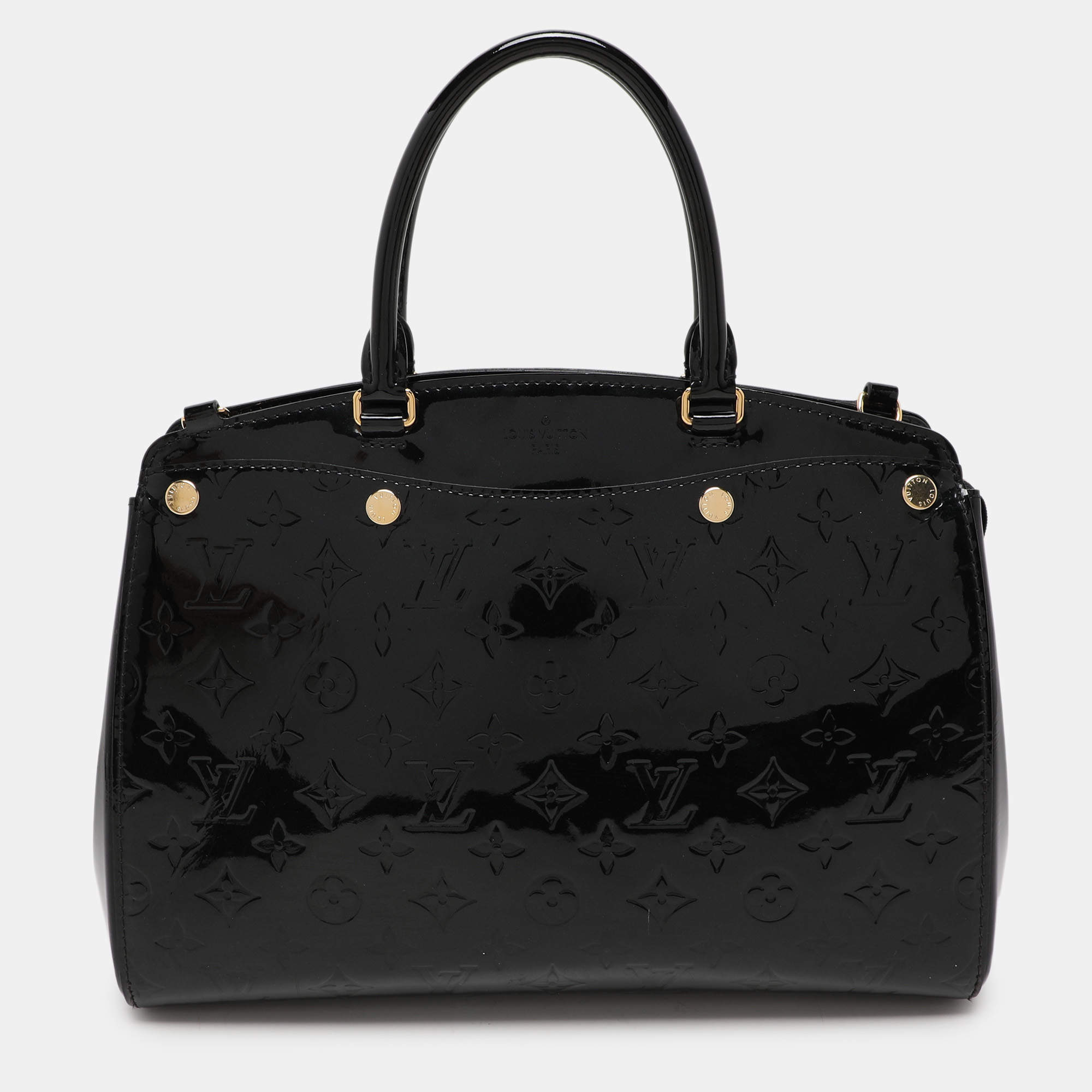 Pre Owned Louis Vuitton Black Magnetique Monogram Vernis Brea NM MM Bag