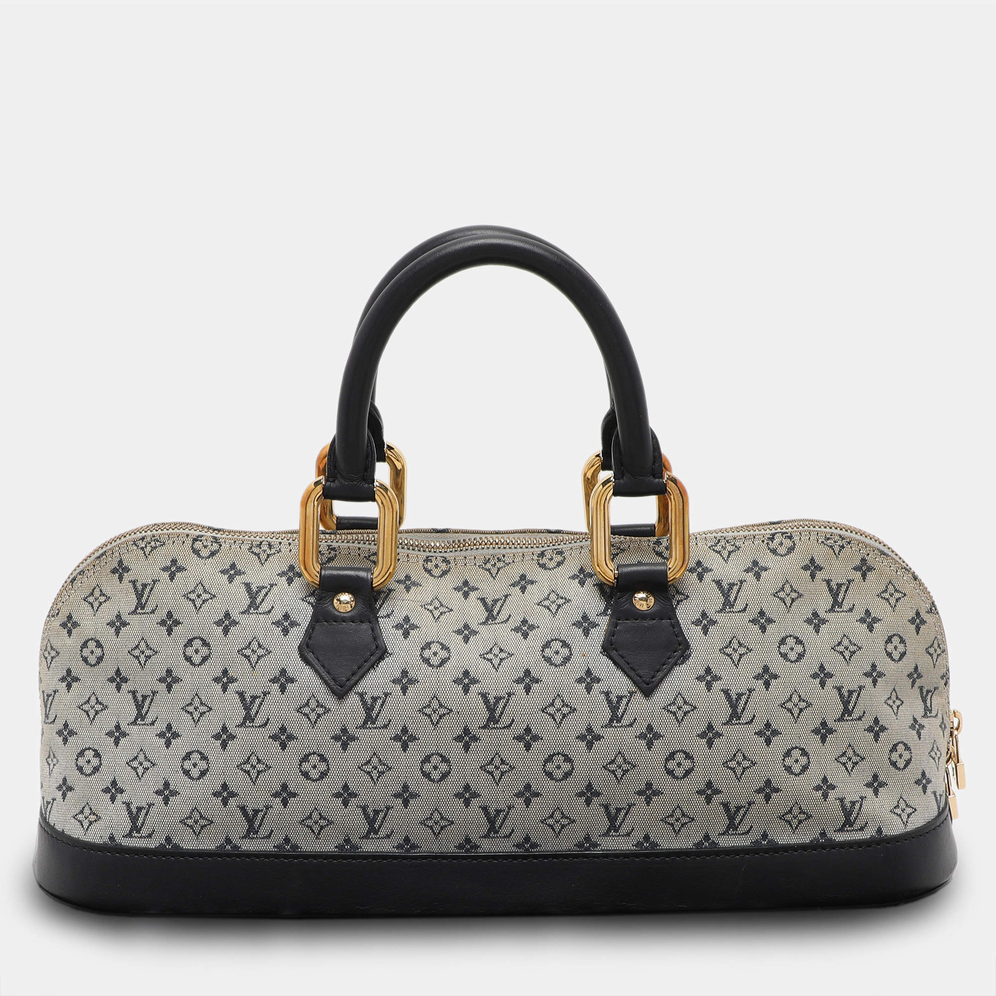 Pre Owned Louis Vuitton Encre Monogram Mini Lin Horizontal Alma Bag